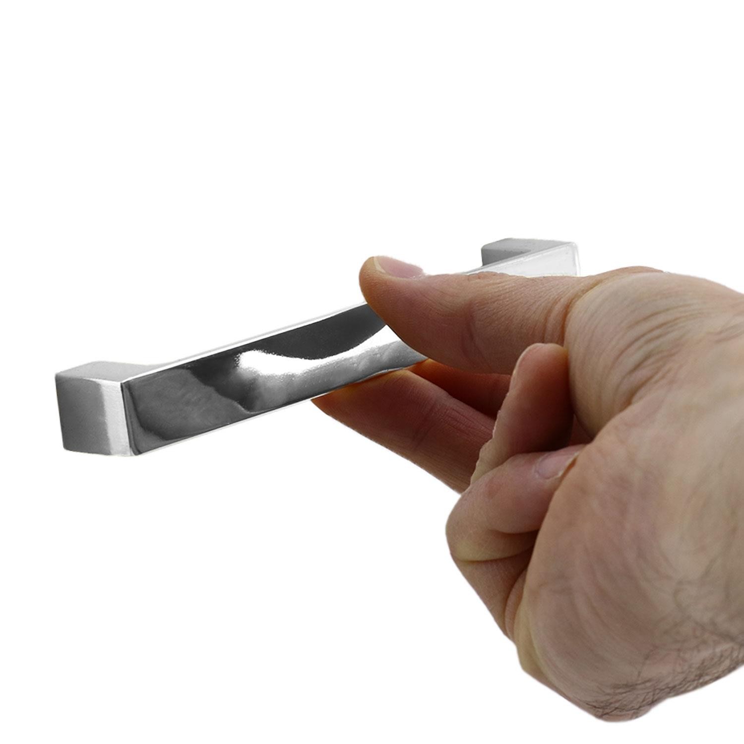 Bihter Düz Mobilya Mutfak Dolabı Çekmece Dolap Kulpu Kulbu Krom (128 MM-12.8 CM) Metal Kulpları