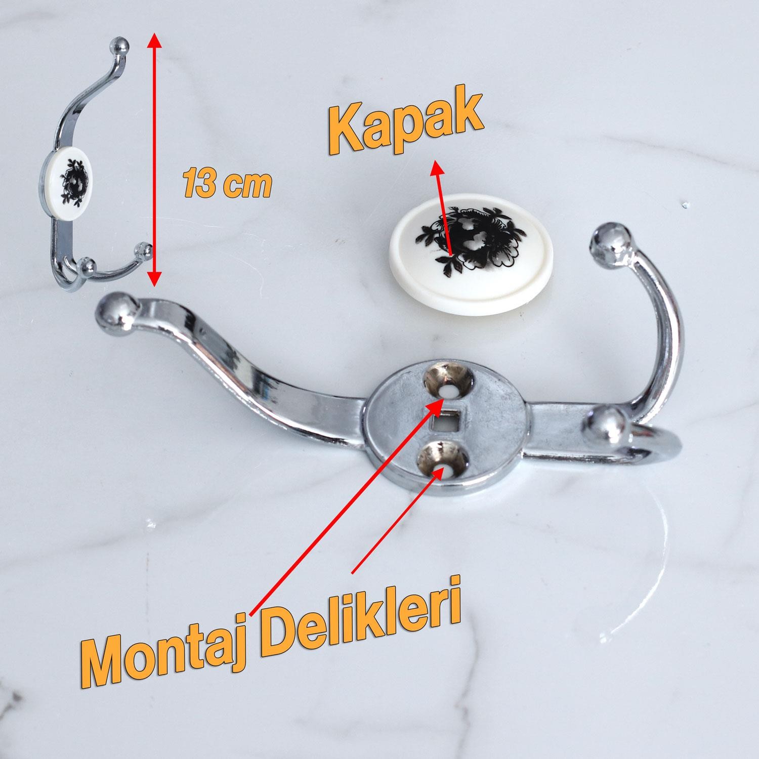 5 Adet Krom Renk Askı Dolap Askılık Askılığı Banyo Mutfak Askısı Duvar Kapı Elbise Kıyafet Vestiyer