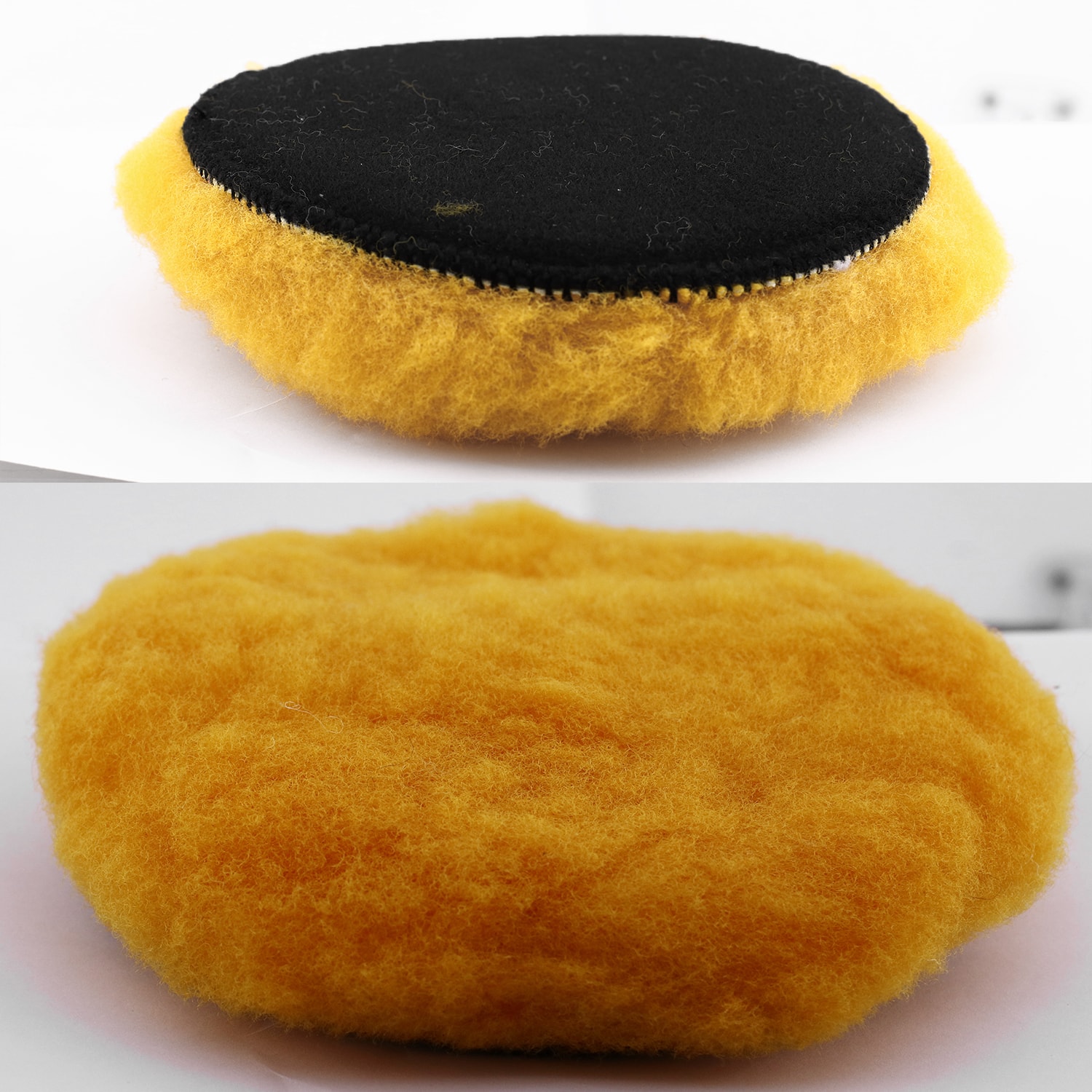 Sarı Renk (3'lü Set) Orta Sert Koyun Kuzu Postu Pedi Ø 125 mm Pasta Cila Polisaj Cırt Taban + M14