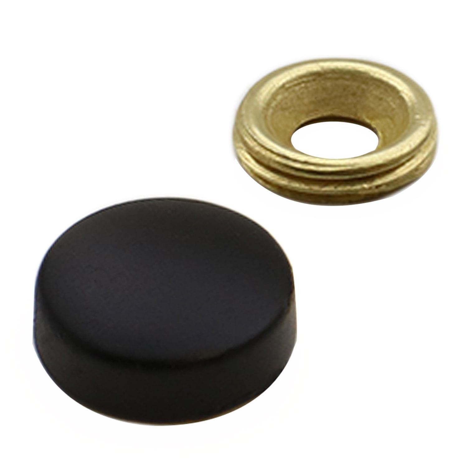 Dekoratif Vida Kapağı Kapatıcı 15 mm Mat Siyah Metal Vida Tapası Tıpası (10 ADET)