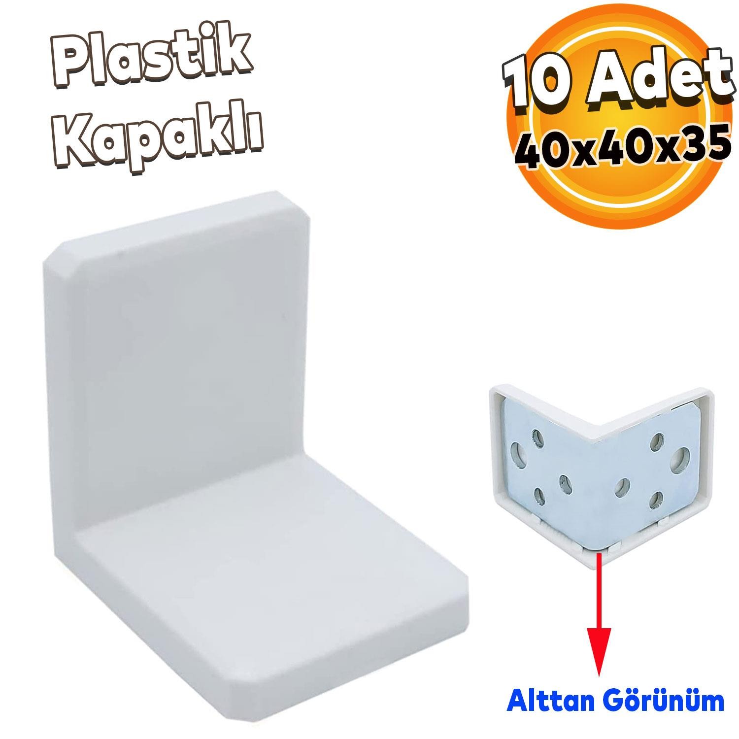 Mobilya Dolap Askı Elemanı Montaj Bağlantı Sabitleme Sabitleyici Demiri Beyaz 40x40x35 Mm (10 ADET)