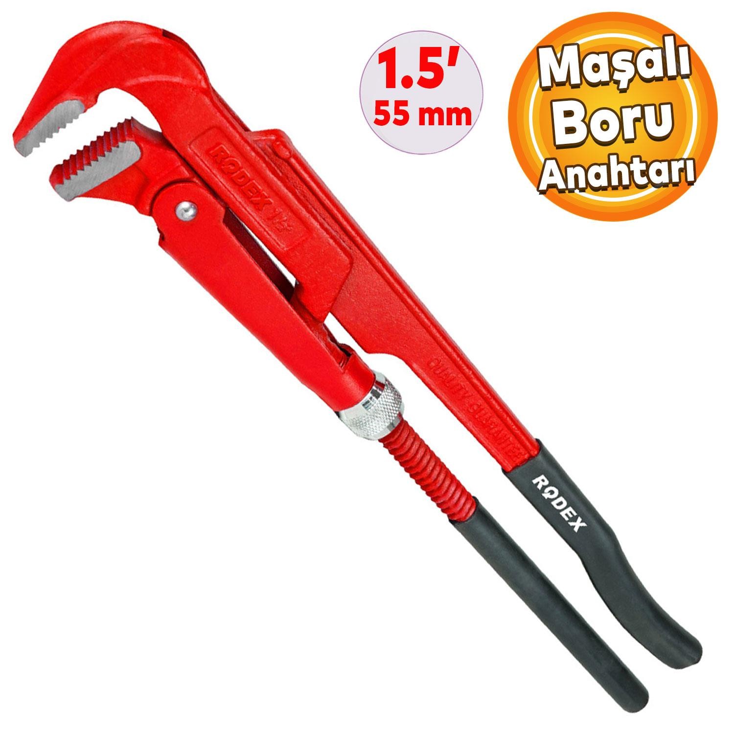 Rodex Boru Anahtarı Maşalı Boru Anahtarı 1.5" 55 mm