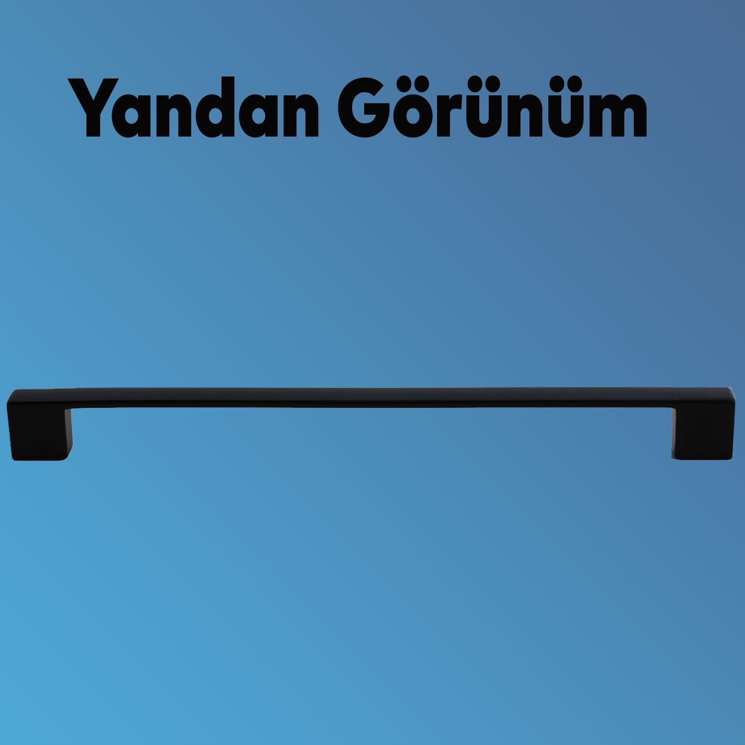 Gölcük (224 MM - 22.4 CM) Mat Siyah Mobilya Mutfak Dolap Çekmece Dolabı Metal Kulpu Kulbu Kulpları