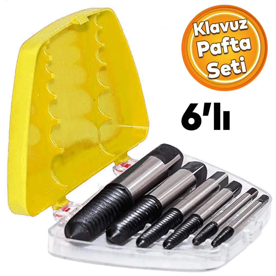 Klavuz Pafta Takımı 6 'lı Set Heinz Köln Ahaşap Metal Yüzey Vida