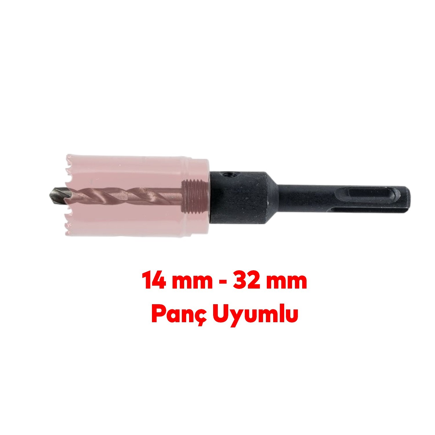 Metal Sds Plus Panç Adaptörü 14x32 mm Delik Oyuk Açma Delme No:2 Bi Metal Matkap Uyumlu