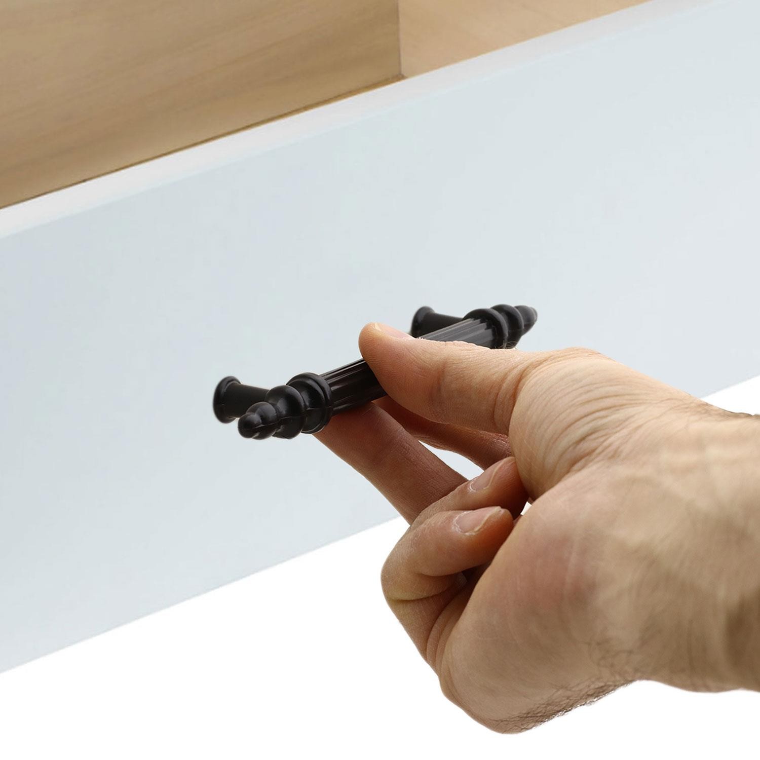 (SERT PLASTİK) 20 Adet Polavit 96 Mm Siyah Mobilya Mutfak Çekmece Dolap Dolabı Kulpu Kulbu Kulpları