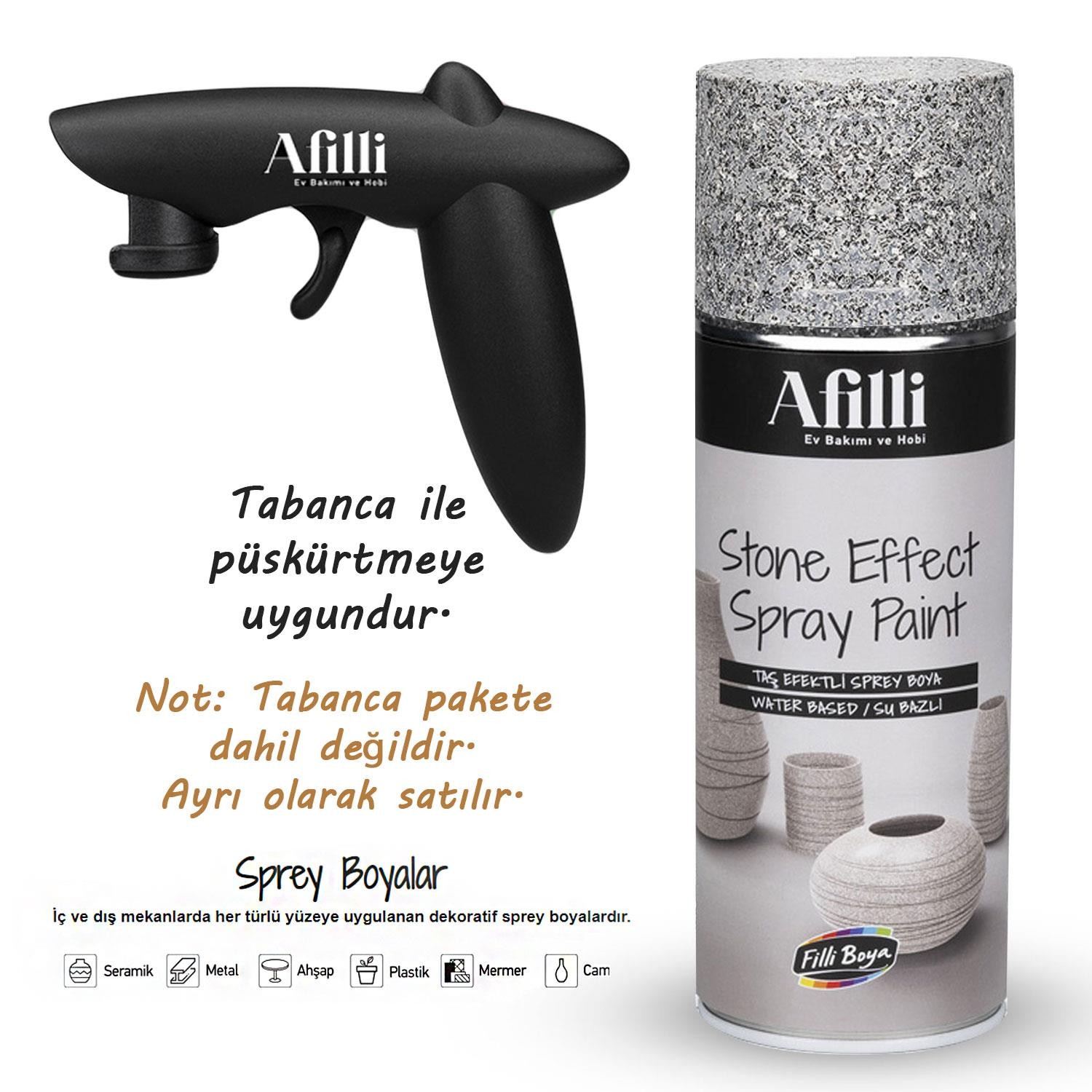Afilli Taş Efektli Sprey Boya Gri Granit Stone Effect 400 ml