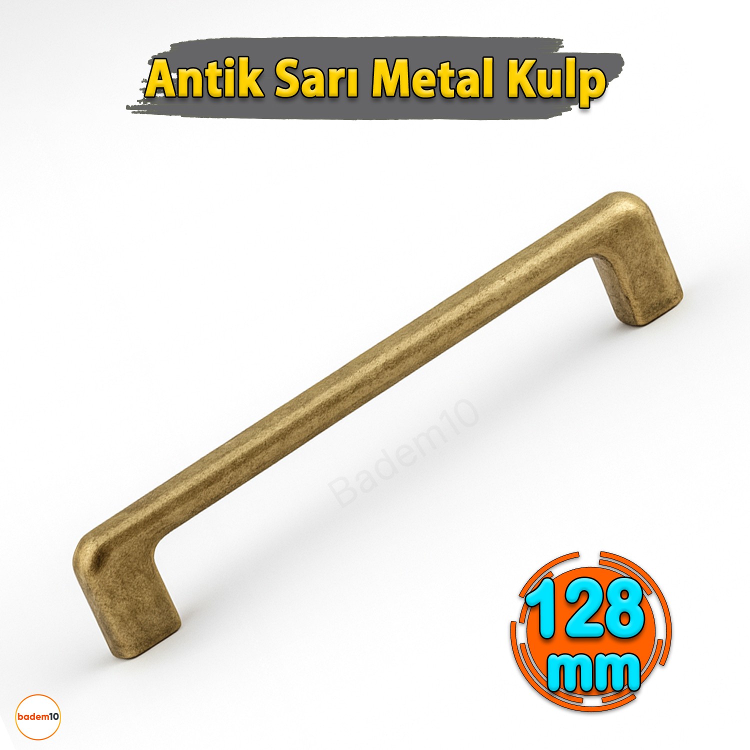 Ilıca Metal Kulp 128 mm 12.8 cm Antik Sarı Mobilya Çekmece Mutfak Dolabı Dolap Kulpları Kulbu Kulpu