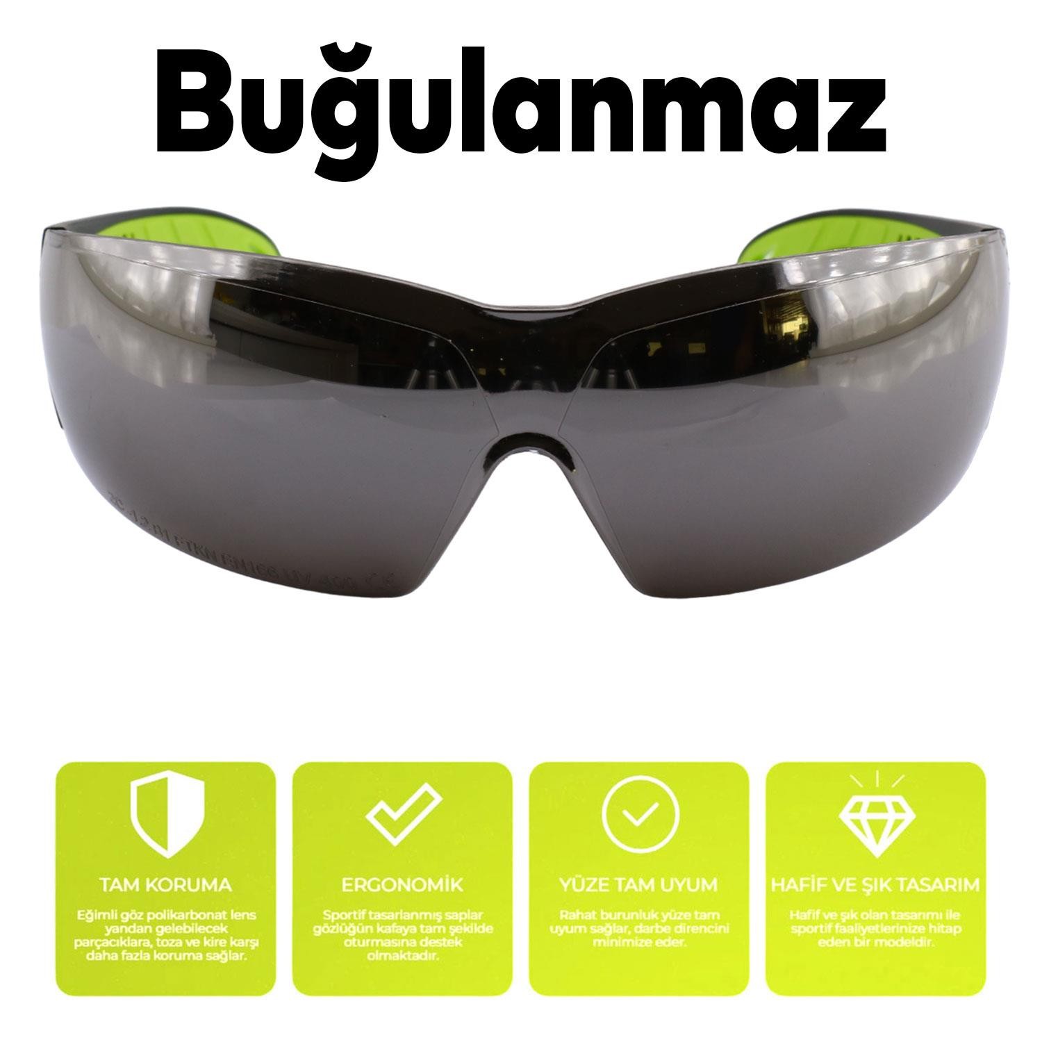 İş Güvenlik Gözlüğü Kaynak Gözlüğü Lazer UV Koruyucu Toz Korumalı Gözlük Silikon Kulaklık Gümüş
