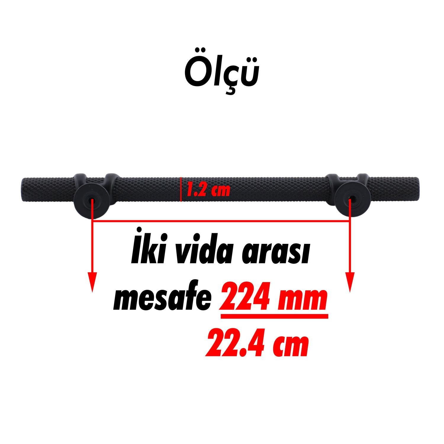 Burç Kulp Mobilya Mutfak Dolabı Çekmece Dolap Kulpları Kapak Kulpu Kulbu Siyah 224 mm Metal