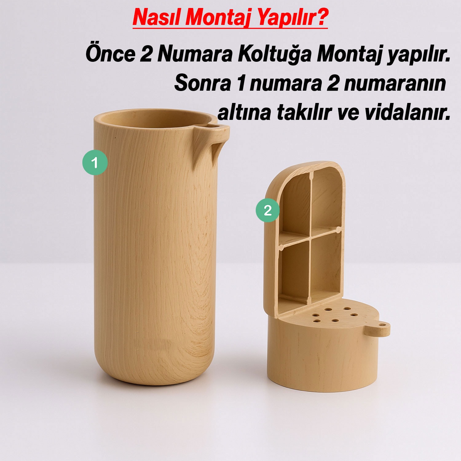 Bohem 4 ADET Kayın Bej Renk Sert Plastik Ayak 15 cm Mobilya Tekli Kanepe Koltuk Baza Yükseltme Ayağı
