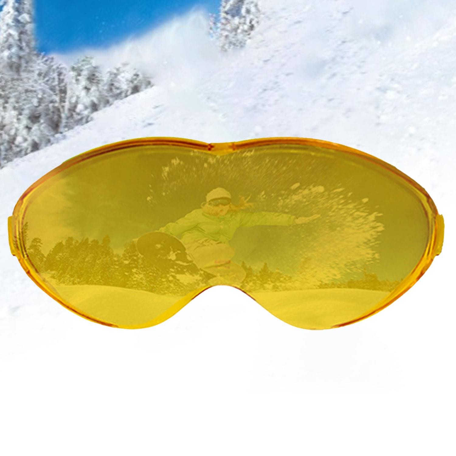 Bellasimo Çerçevesiz Kayak Gözlüğü Camı Lens Değiştirebilir Cam Antifog Güneş Kar Gözlük Camı Sarı