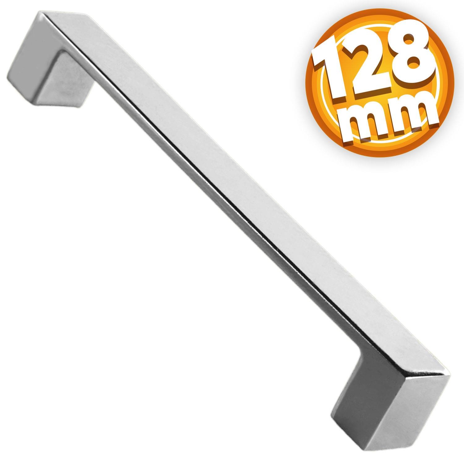Bihter Düz Mobilya Mutfak Dolabı Çekmece Dolap Kulpu Kulbu Krom (128 MM-12.8 CM) Metal Kulpları