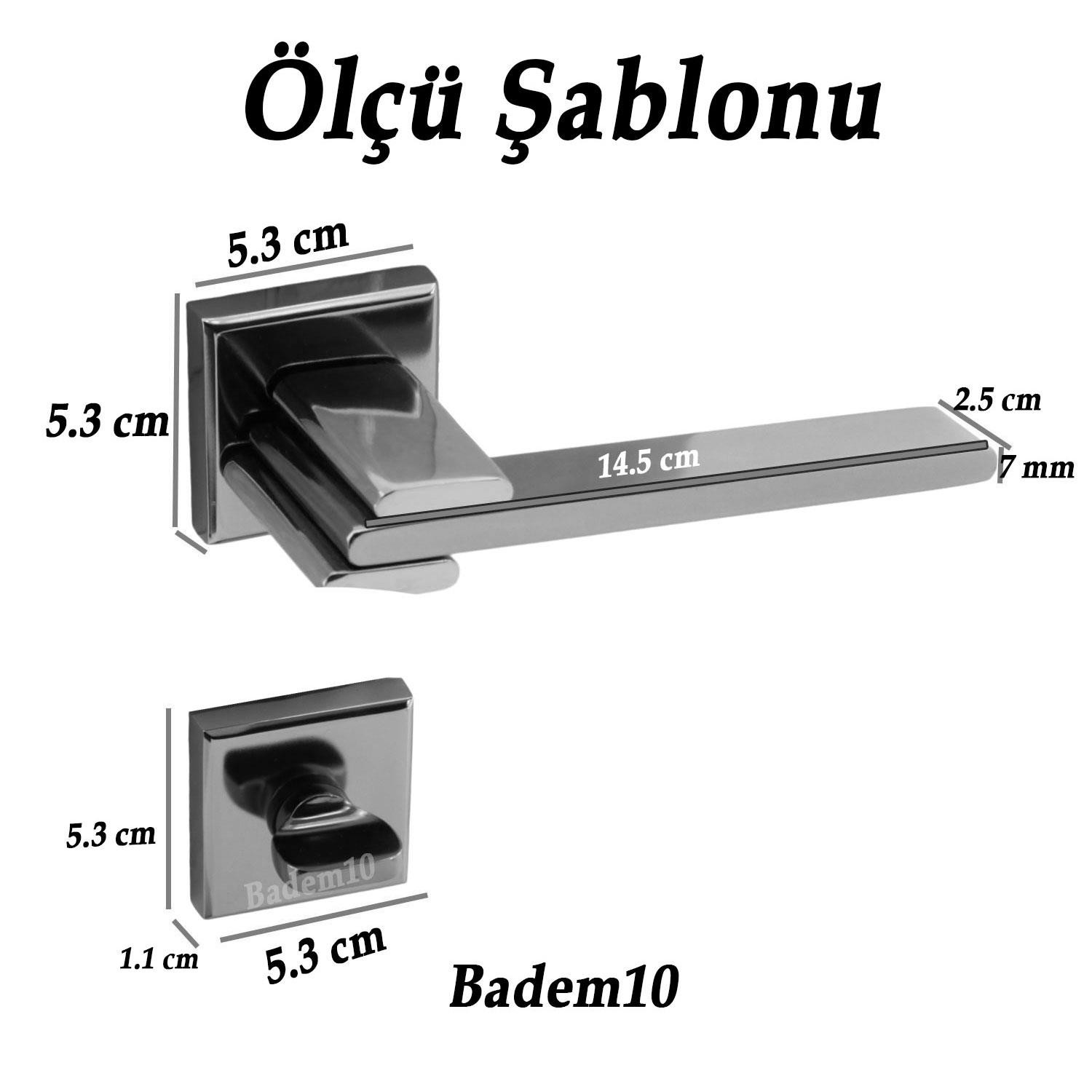 Fulya Lüx İnox Kare Rozetli Wc-Banyo Uyumlu Kapı Kolu Sağa ve Sola Uygun Kapı Kolları 1 Takım