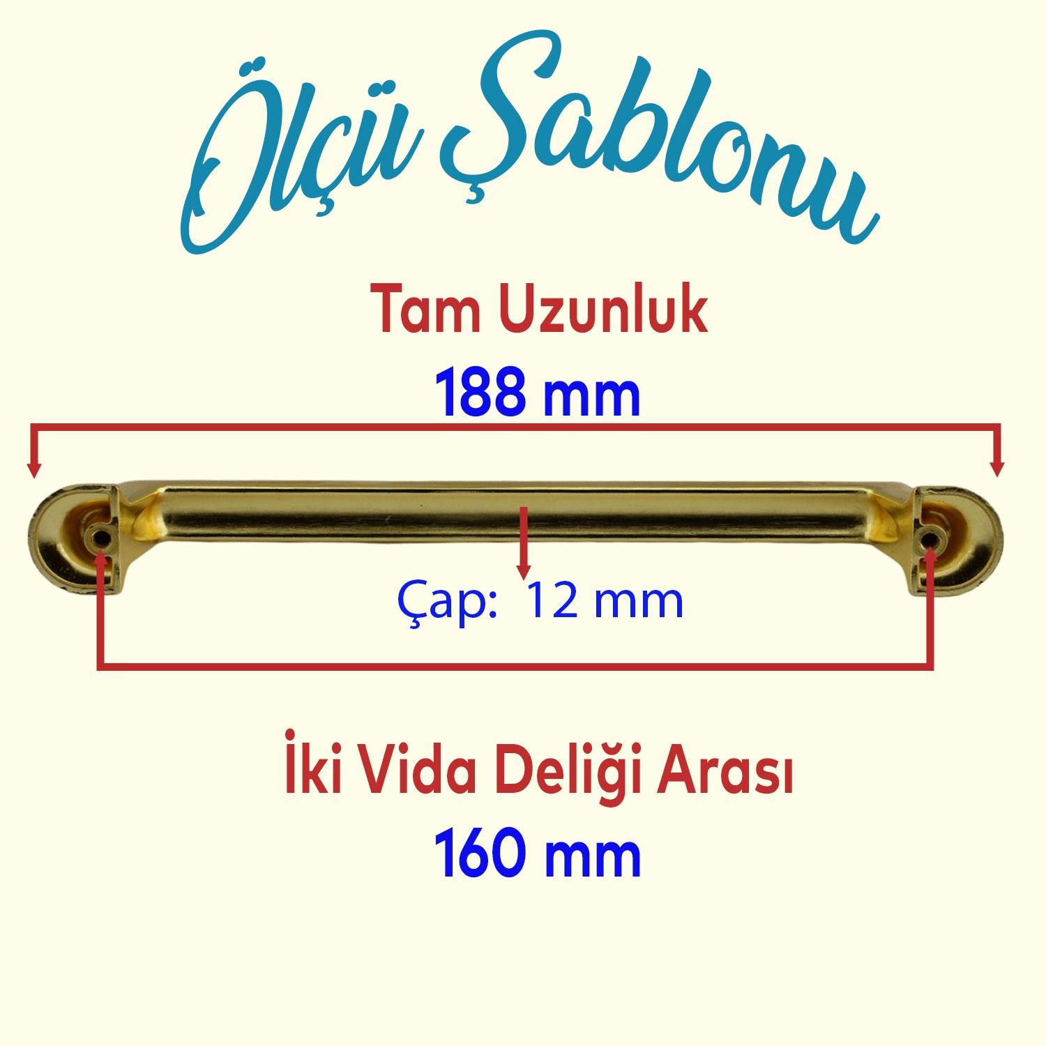 Simay Mobilya Mutfak Dolabı Çekmece Dolap Kapak Kulpu Düz Metal Kulpları Kulbu Kulpu 160 Mm Altın