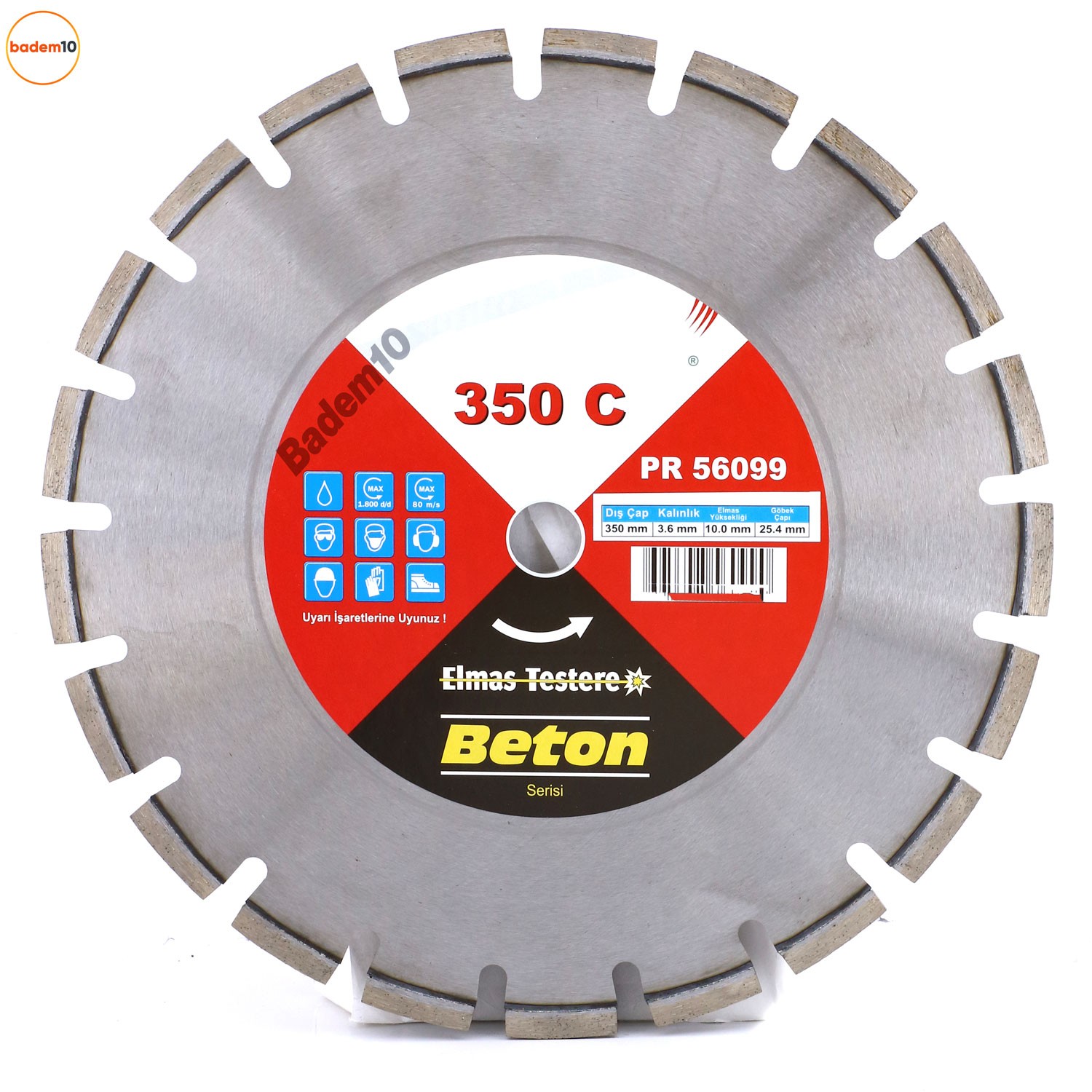 350 mm Beton Kesme Testeresi Elmas Testere Bıçağı Kesim Beton Keser Bıçak 350 mm