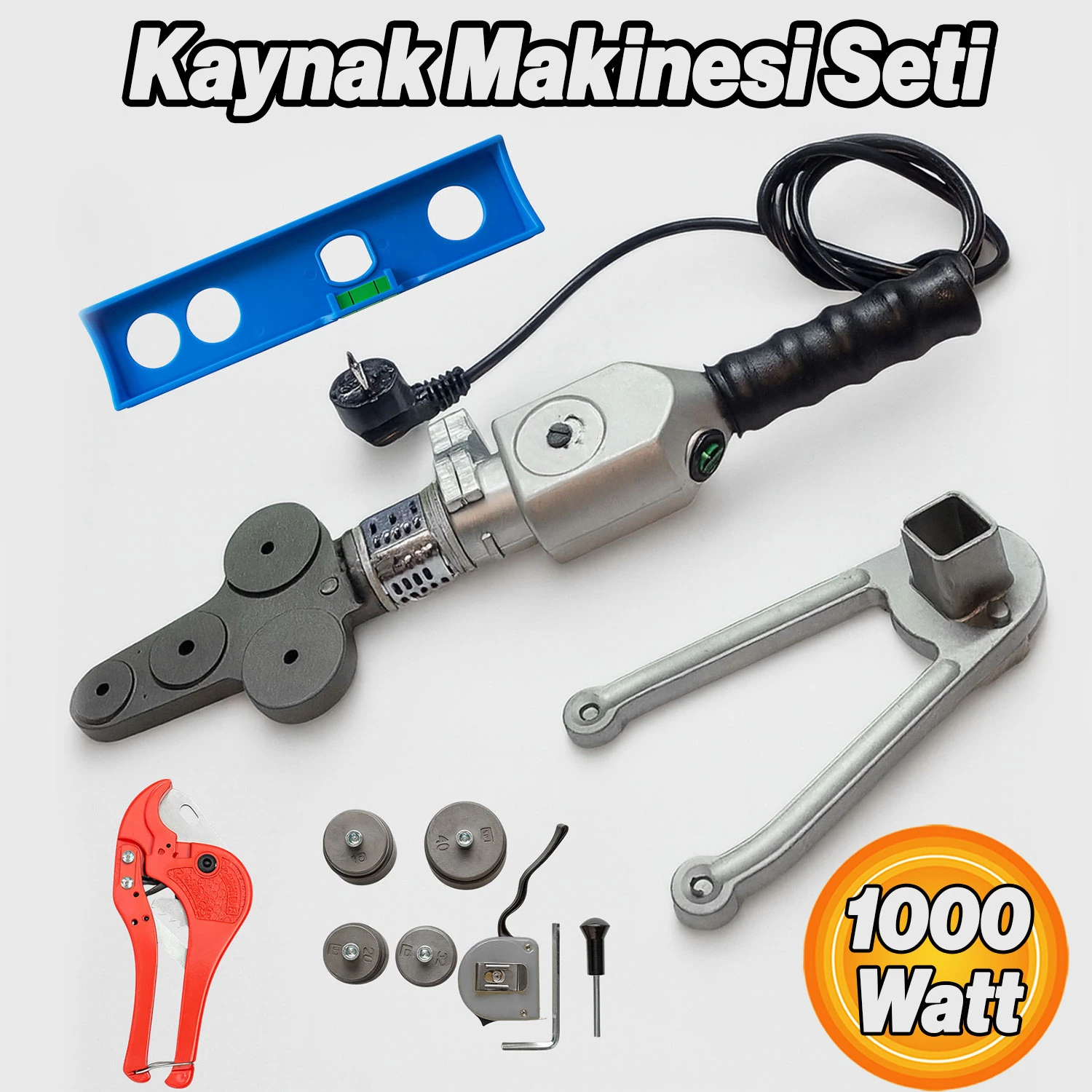 Profesyonel 1000 Watt Kaynak Makinesi Seti Termostatlı Isı Ayarlı Plastik Boru Kaynak Cihazı