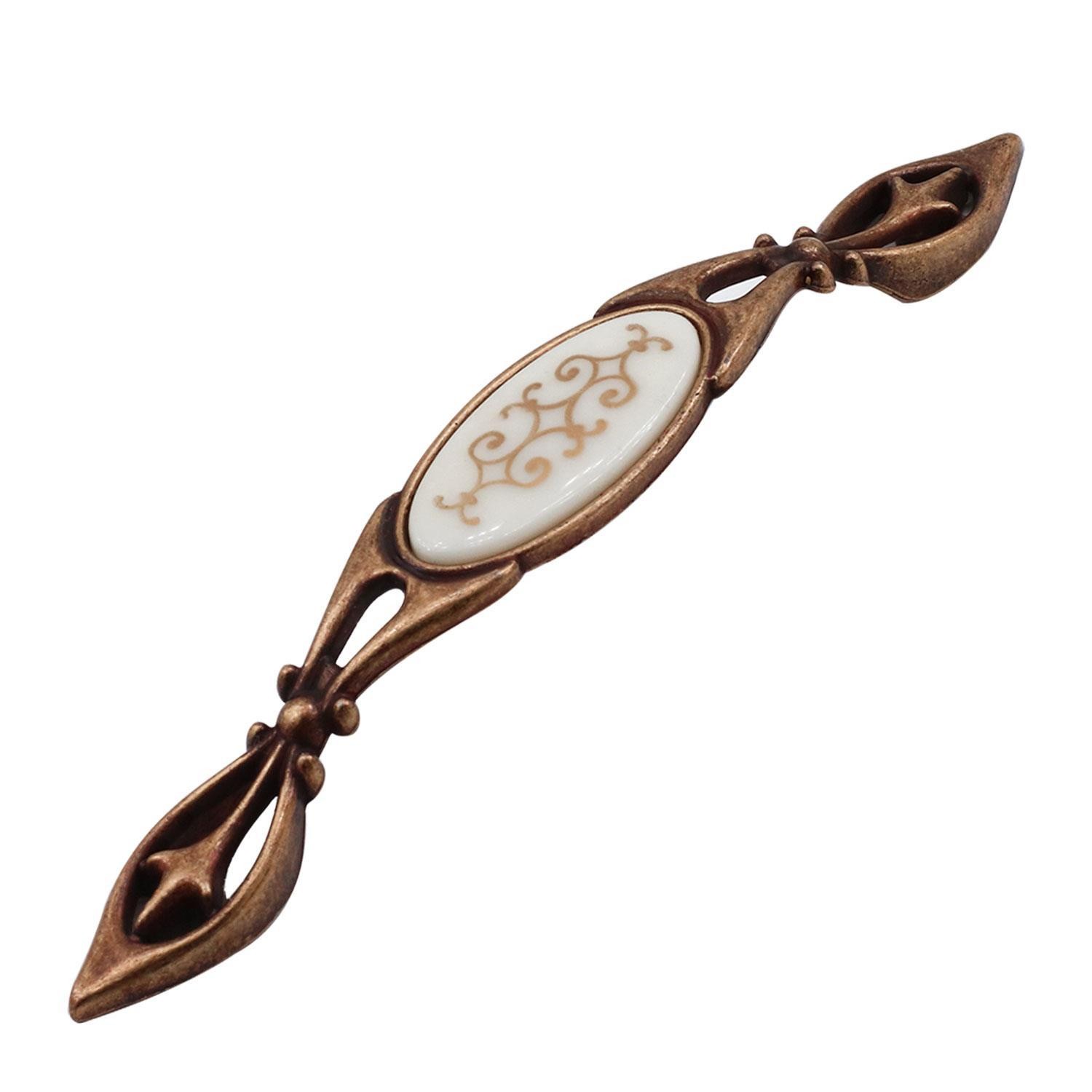 Silivri (128 mm-12.8 cm) Eskitme Antik Bakır Metal (4 ADET) Mobilya Mutfak Dolabı Dolap Kulpu Kulbu