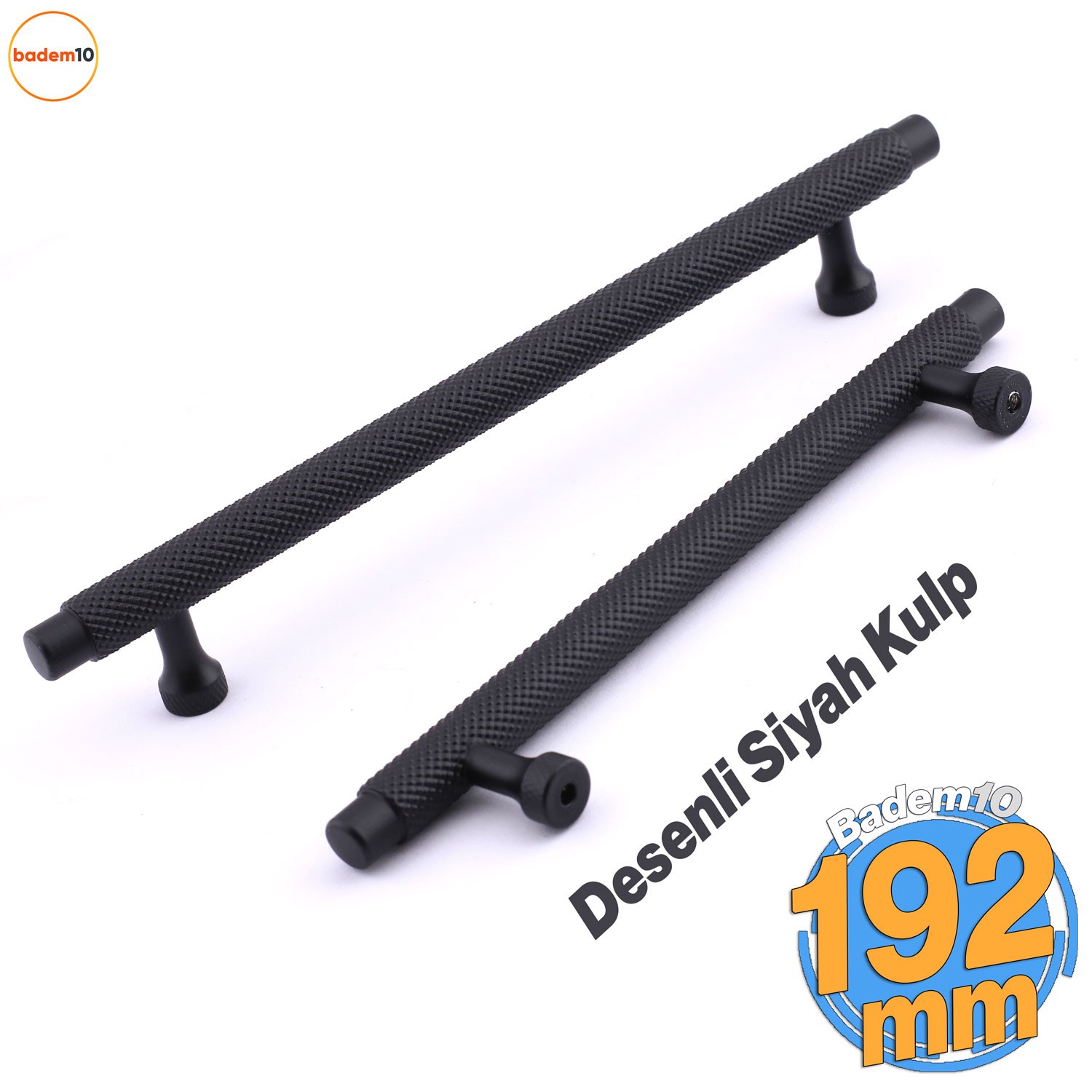 Martin Siyah Metal Kulp 192 mm Mobilya Çekmece Mutfak Dolabı Dolap Modern Kapak Kulpları Grip Desen