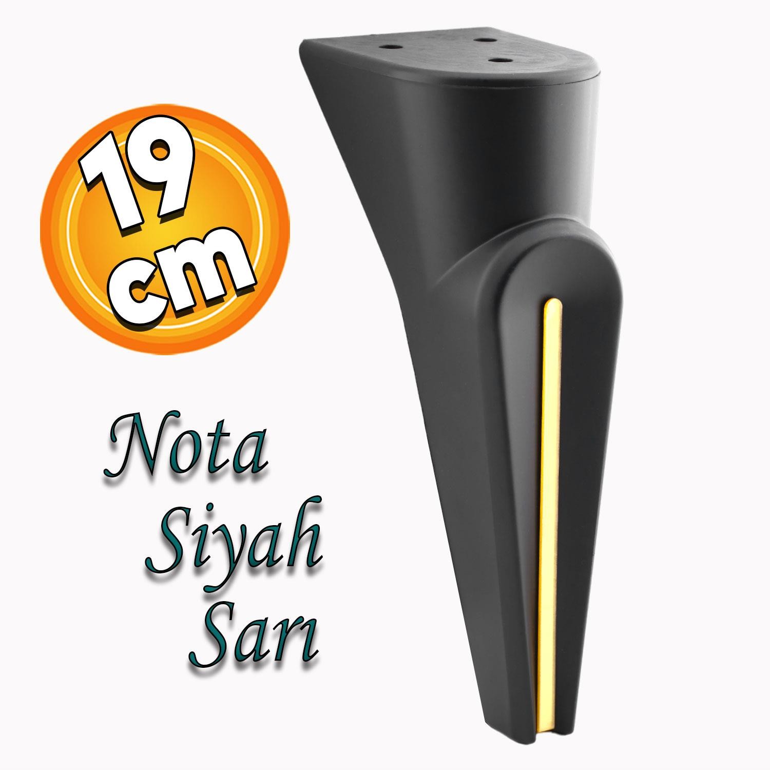 Nota Mobilya Oturma Grubu Kanepe Sehpa TV Ünitesi Koltuk Ayağı Baza Ayakları Siyah Altın Gold 19 cm