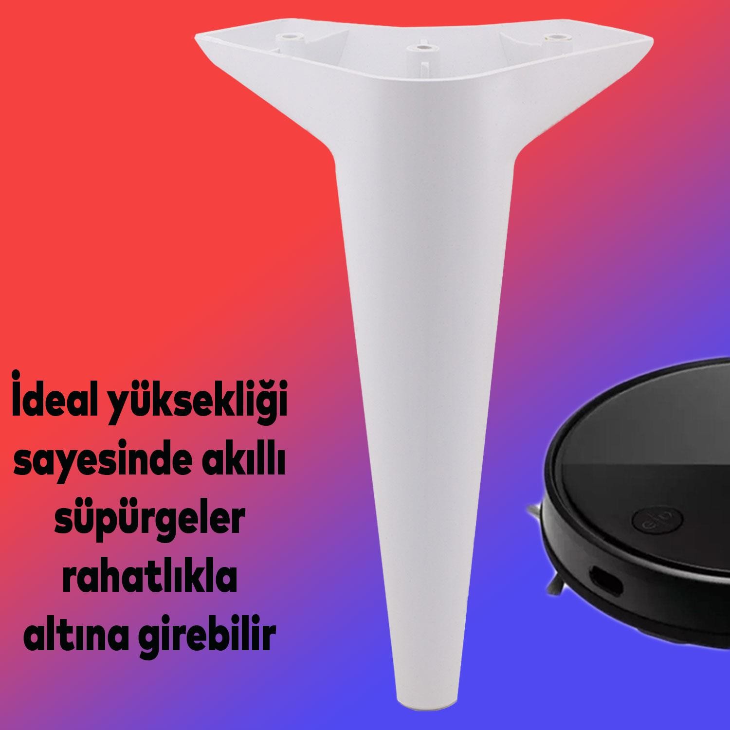 Aspen Lüks Mobilya Kanepe Koltuk Tv Ünitesi Konsol Yükseltici Ayağı Ayakları 24 Cm Beyaz Ayak