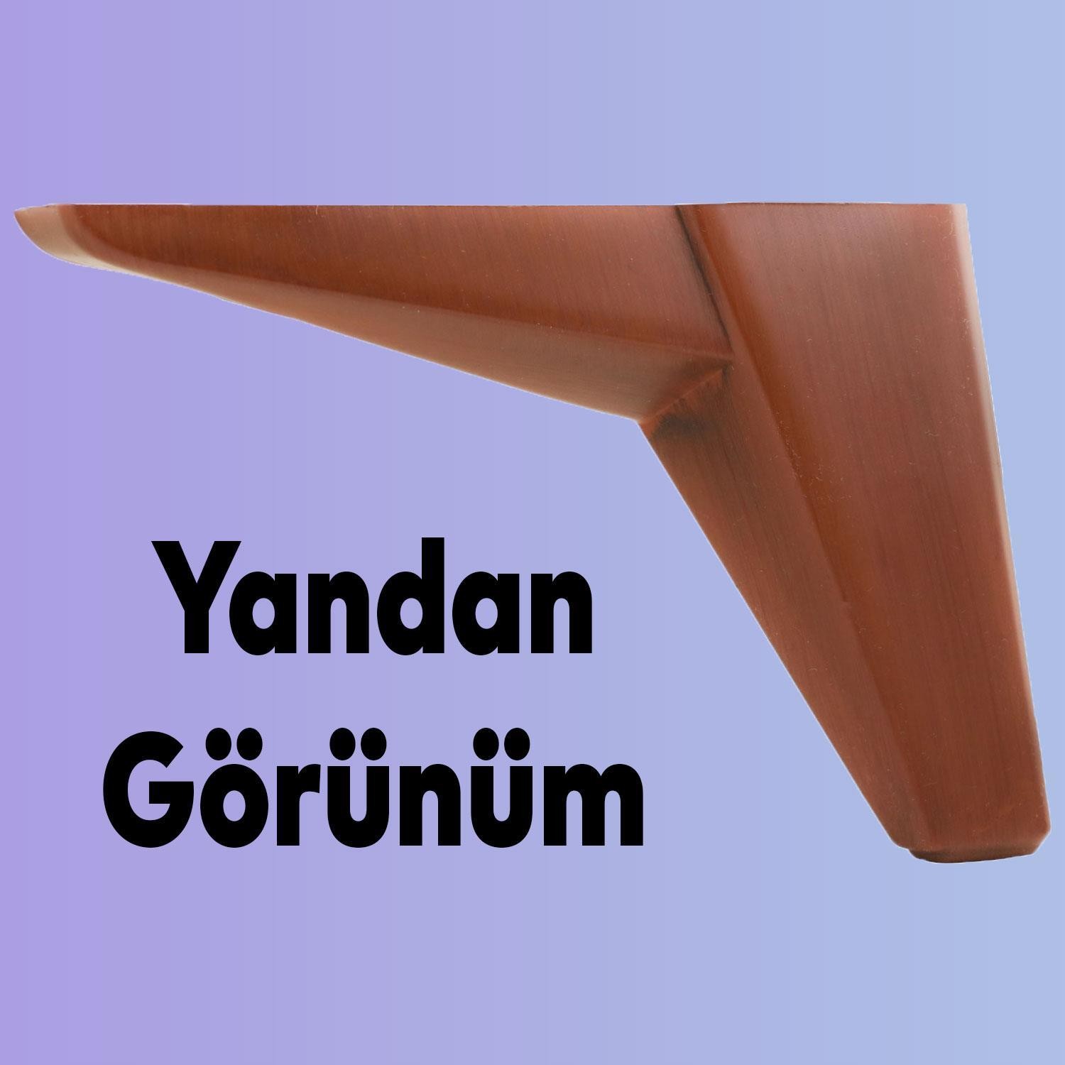 Sedir Lüks Mobilya Kanepe Sehpa TV Ünitesi Koltuk Ayağı 14 cm Ahşap Desenli Kahverengi Ayak 4 Adet