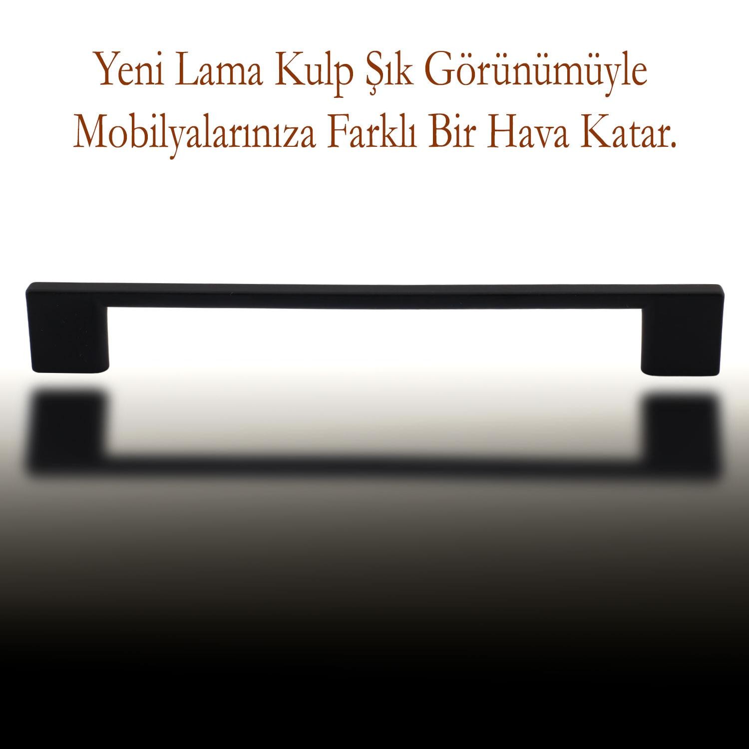 Yeni Lama Düz Mobilya Mutfak Dolabı Çekmece Dolap Kapak Kulpu Kulpları Kulbu Siyah Metal Kulp 160 Mm