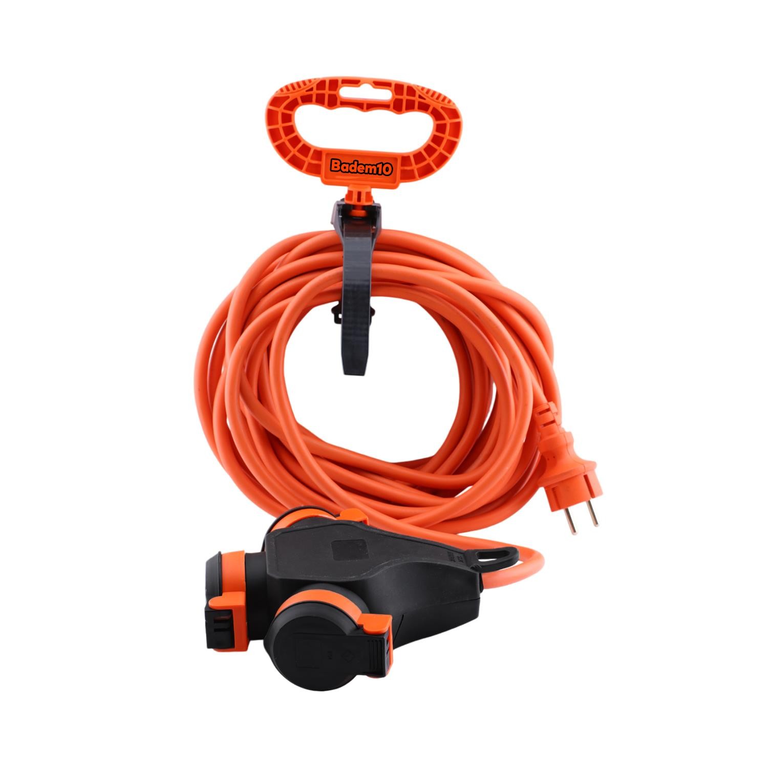 Bylion 3WHS-10325- F Monofaze Çoğaltıcı Seyyar Topraklı 3'lü Grup Priz Fiş 10 Metre Çoklu CCA Uzatma Kablosu 3x2.5 mm