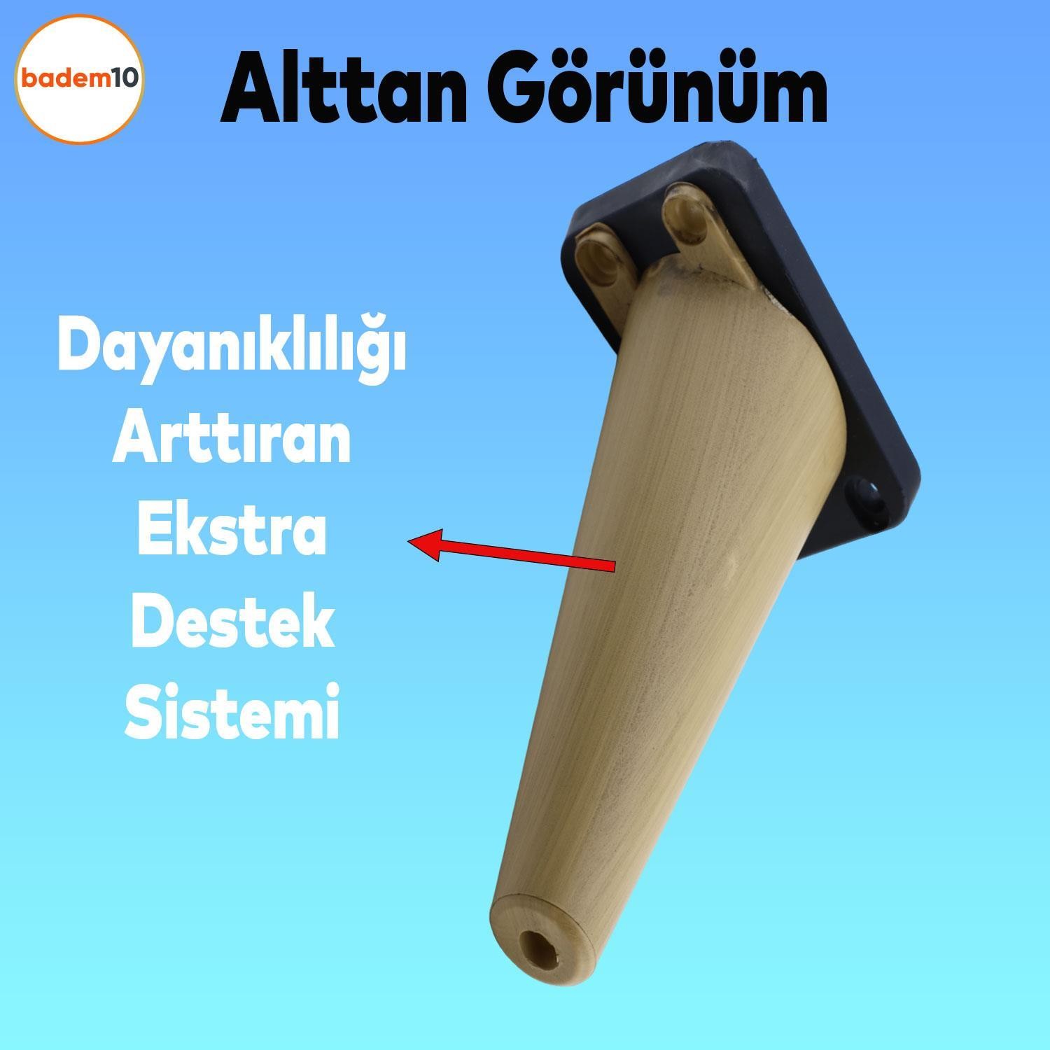 Regnum 6'lı Set Mobilya TV Ünitesi Çekyat Koltuk Kanepe Destek Ayağı 16 cm Kahve Ayak M8 Civatalı