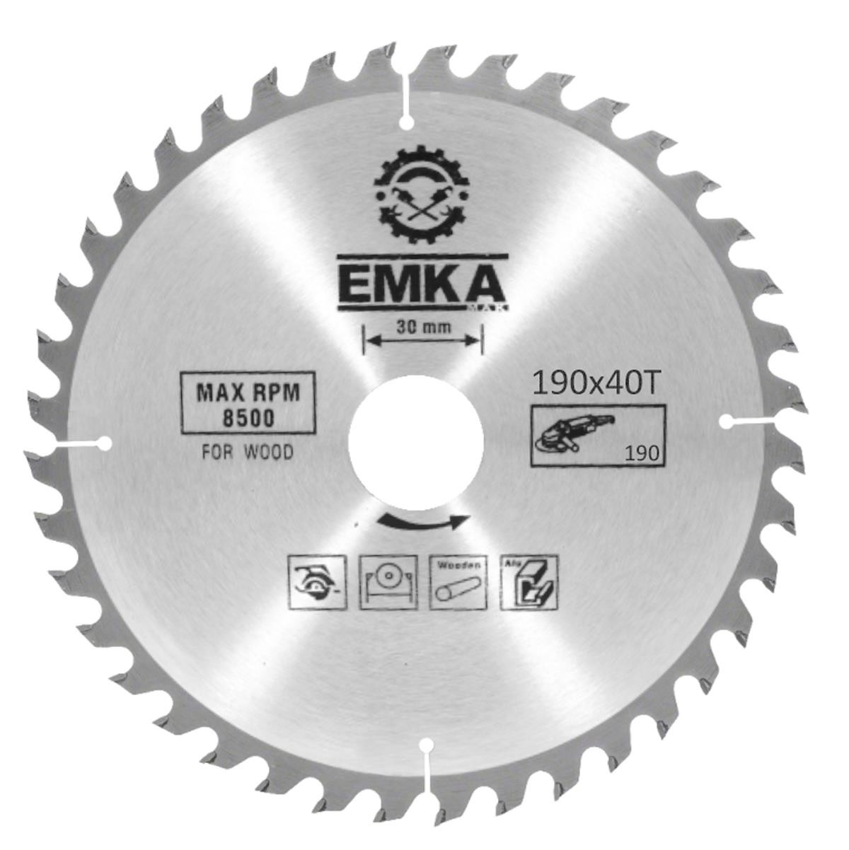 Emka Ahşap Kesme Sunta Testeresi 190 mm 40 Diş