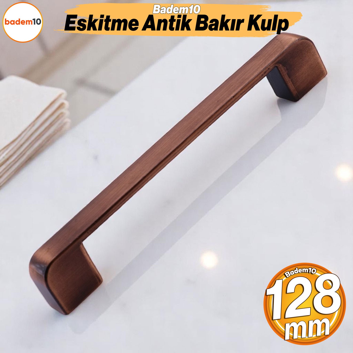 Gölcük Oval Eskitme Antik Bakır 128 mm Metal Mobilya Mutfak Çekmece Dolap Kulpu Kulbu Kulpları