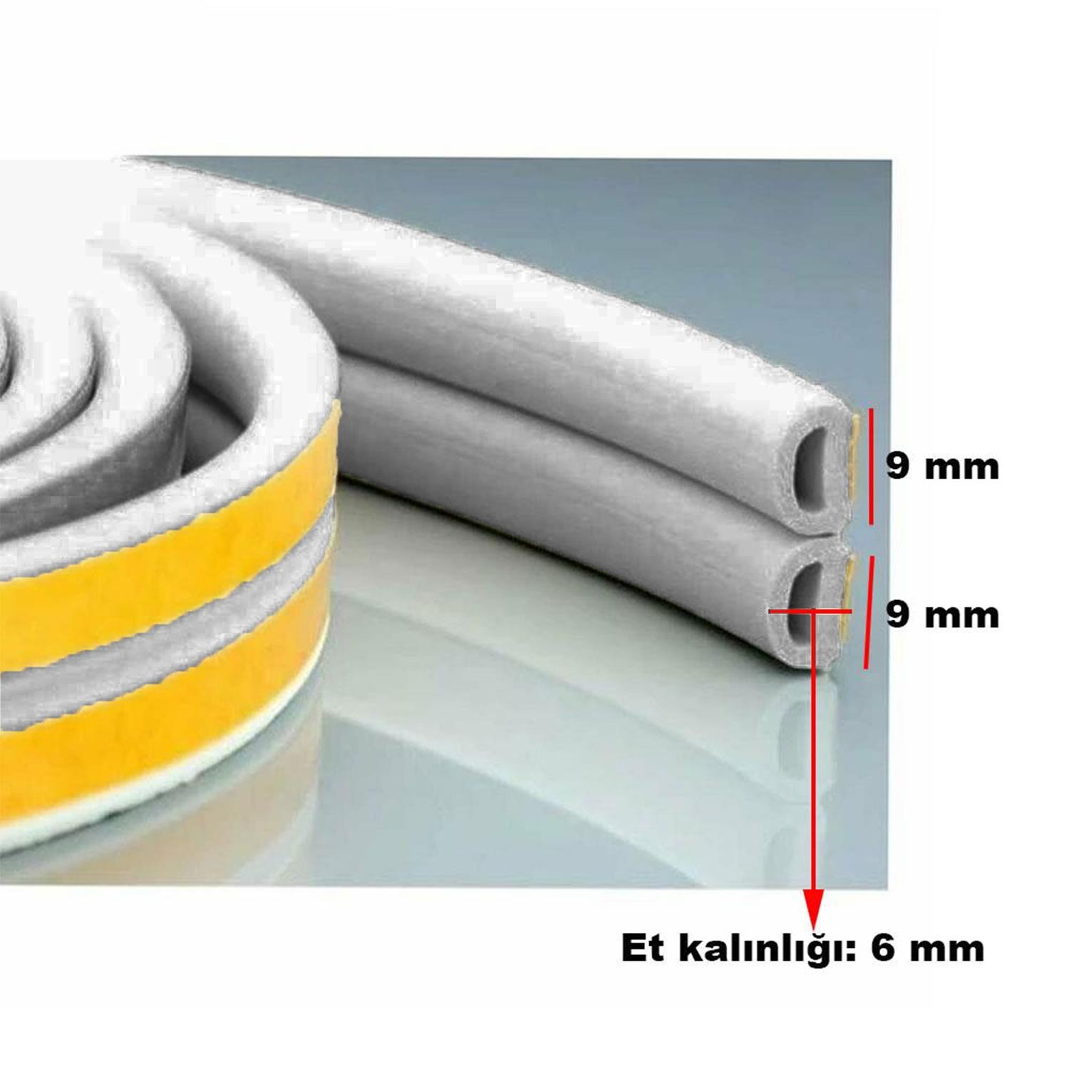 Kapı Pencere Bandı Fitili Yapışkanlı Beyaz Soğuk Izolasyon Bant 1X2=2 Metre Gri Renk