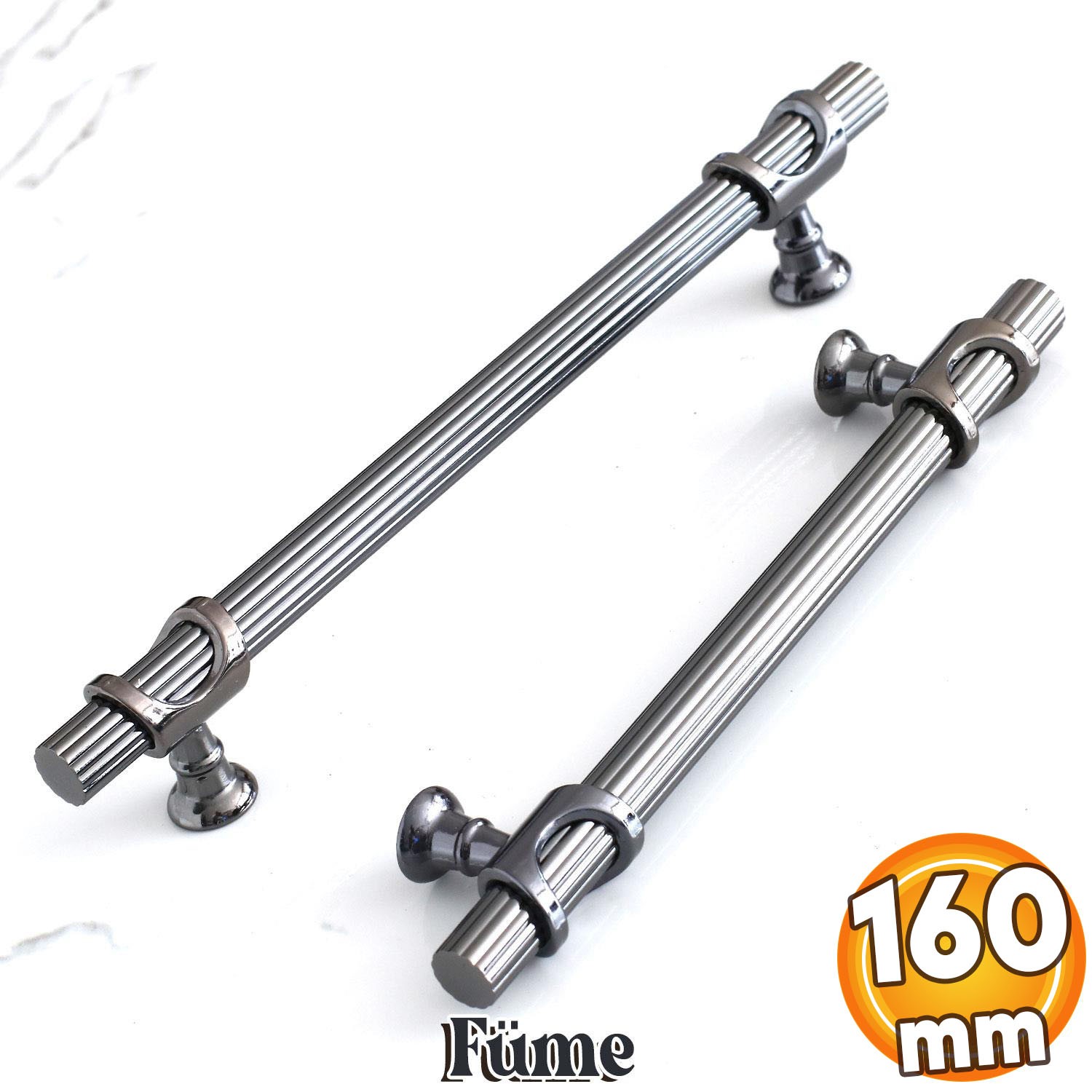 Arsin Füme Metal Kulp 160 mm-16 cm Mobilya Dolap Kapak Mutfak Çekmece Dolabı Kulpları Kulbu Kulpu