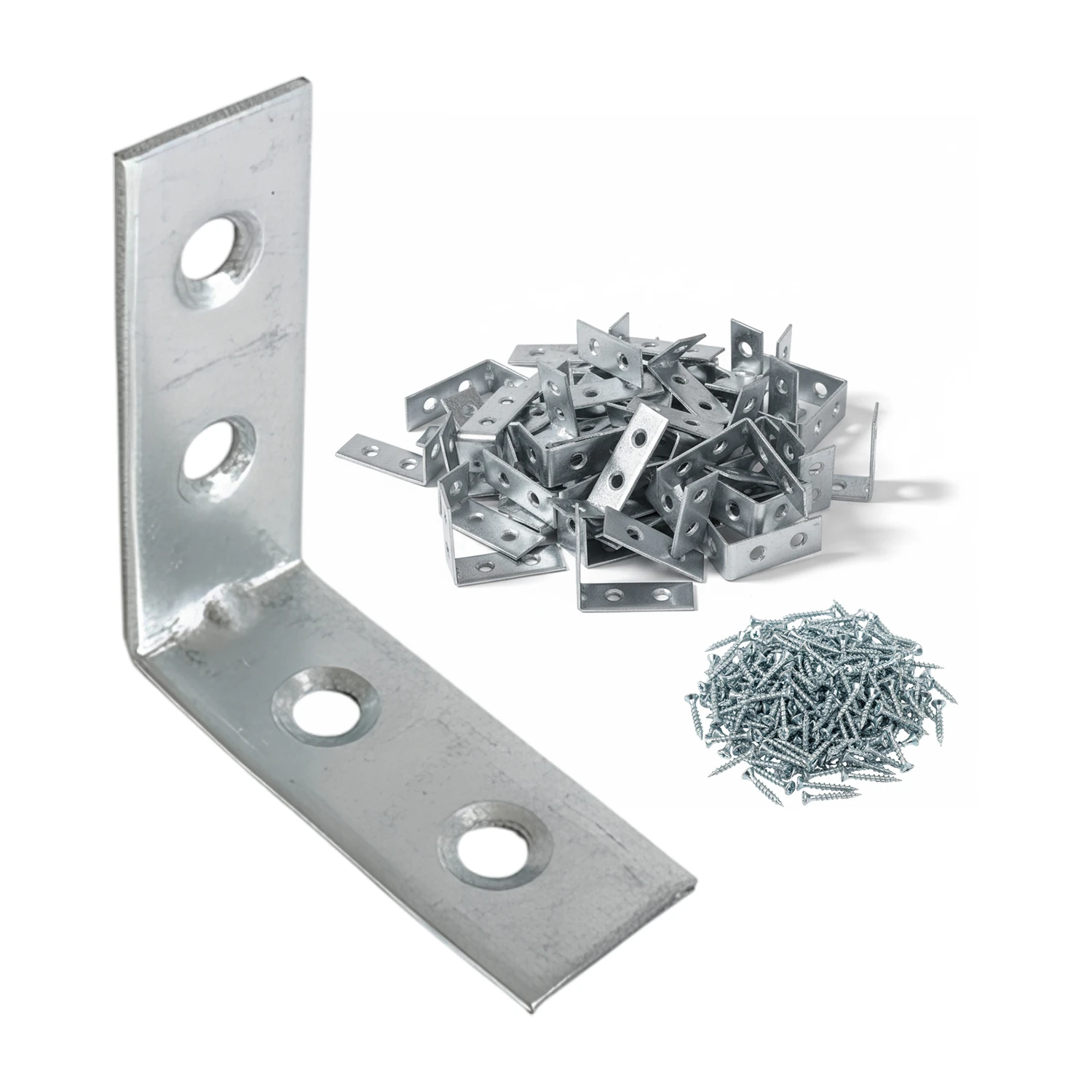 (50 ADET) Metal Köşebent 40x40x15 mm Kalın L Demiri Gönye Mobilya Duvar Sabitleme Bağlantı Aparatı