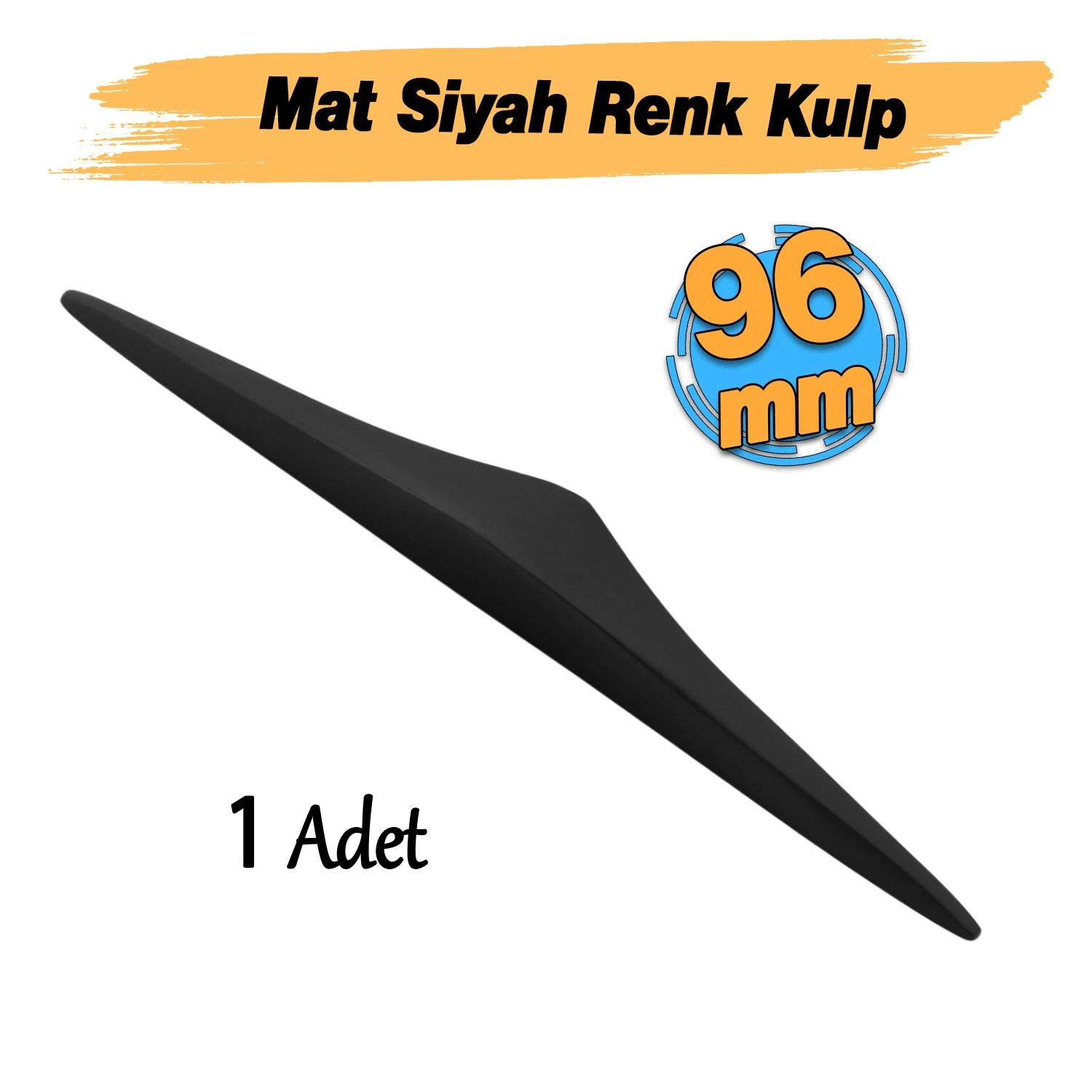 Mat Siyah Renk Metal Kulp 96 mm - 9.6 cm Mobilya Çekmece Mutfak Dolabı Dolap Kulpları Kulbu Kulpu