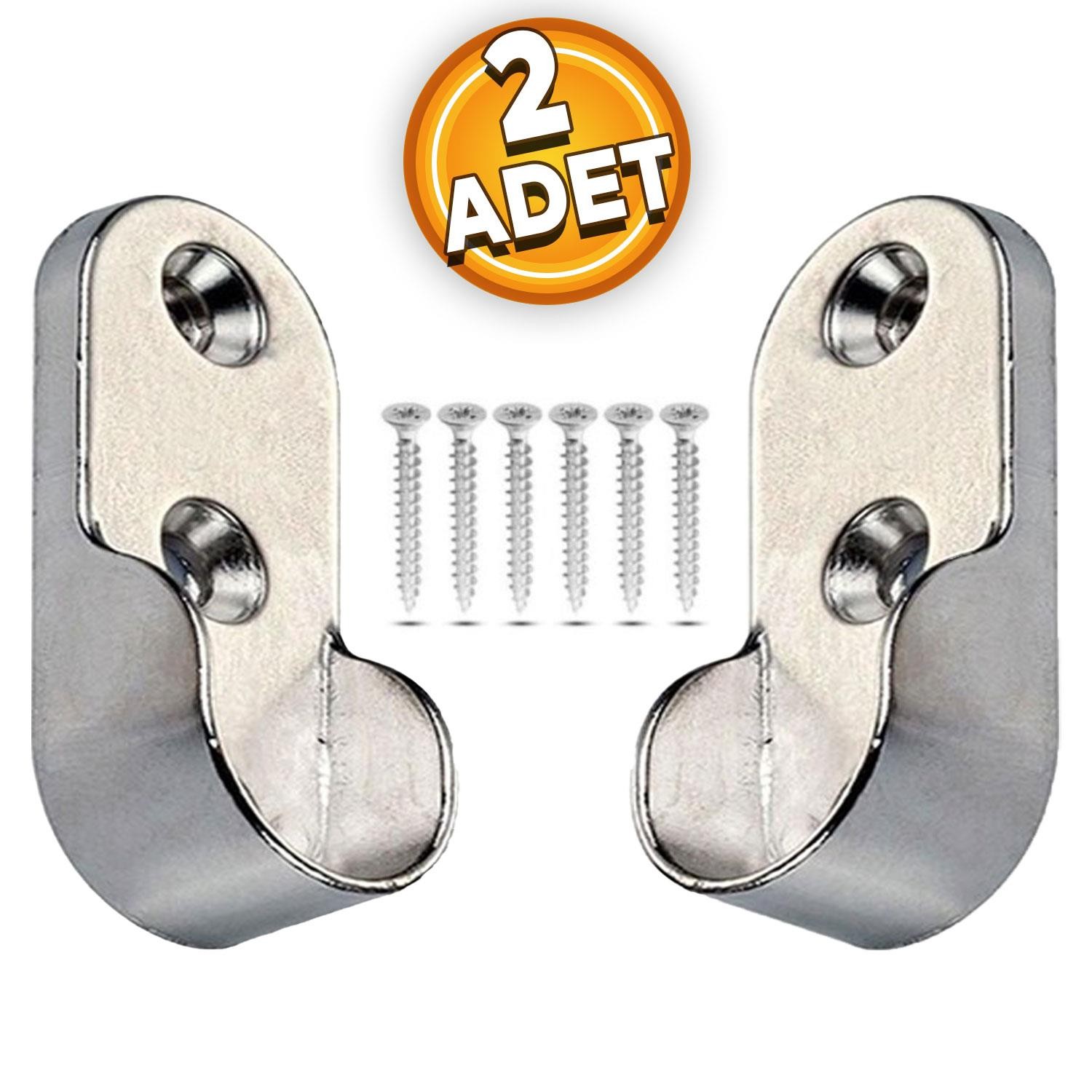 Askı Flanşı Oval Dolap Elbise Askı Aparatı Krom 30 mm (2 ADET)