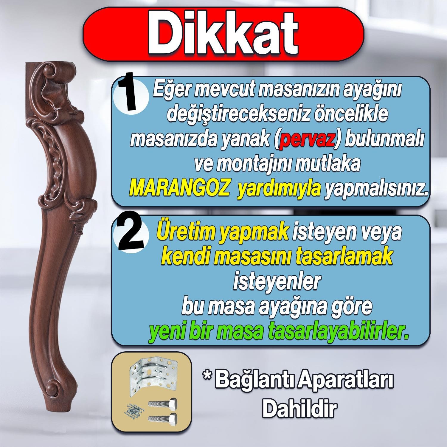 Valenta Masa Dresuar Ayağı 76 cm Plastik Ayak Mutfak Yemek Masası Mobilya Ayakları Ahşap Desenli