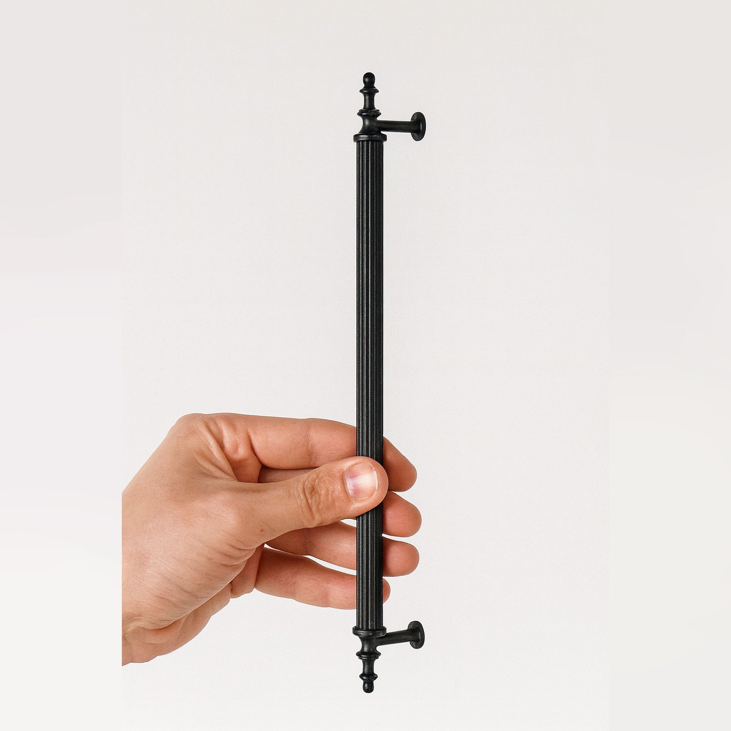 Ovacık Çizgili Mat Siyah 320 mm Metal Çekmece Dolap Kulpu Modern Tasarım Şık Mobilya Aksesuarı