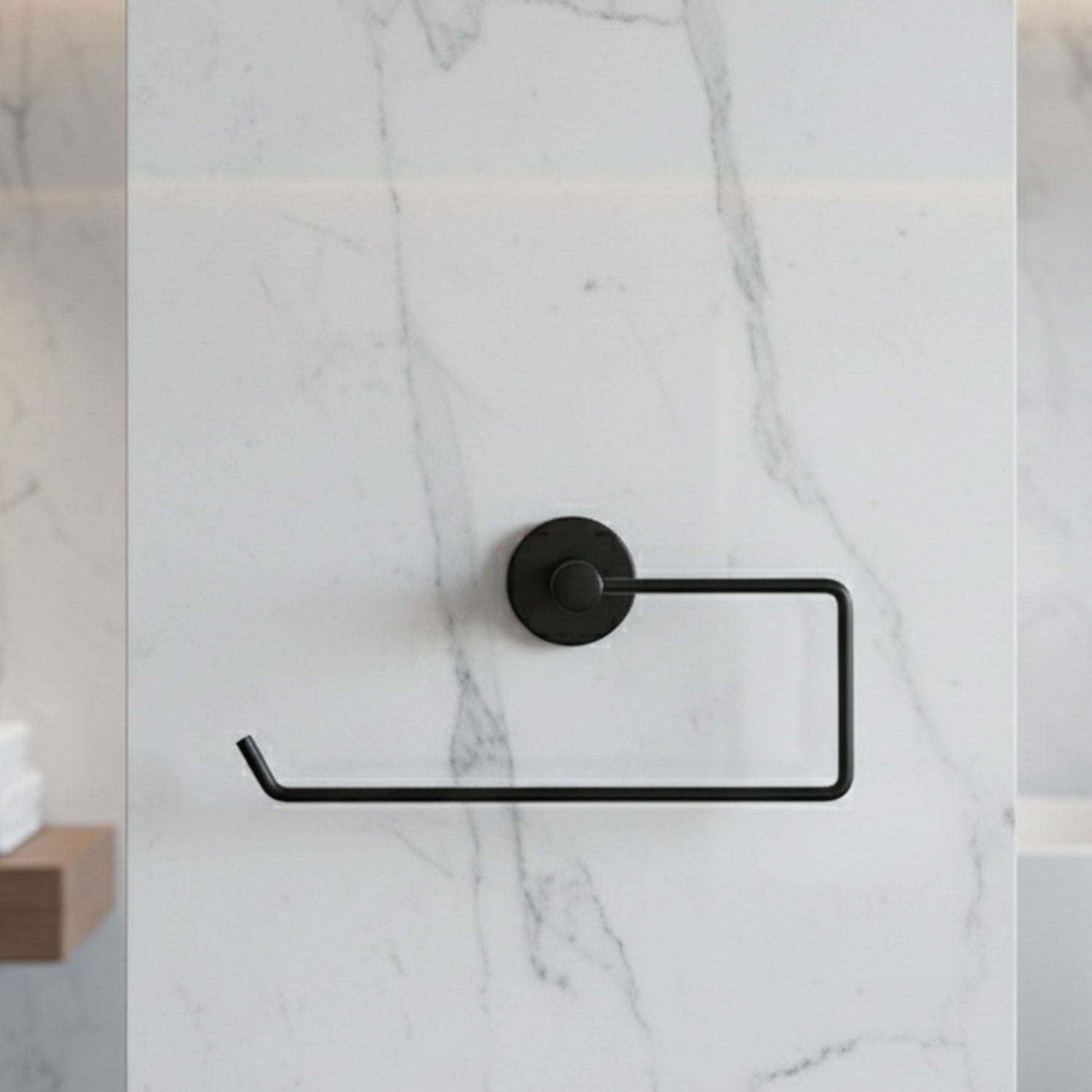 Açık Kağıt Havluluk Mat Siyah Metal Duvara Monte Vidalı Banyo Tuvalet Mutfak Kağıt Havluluk 25 cm