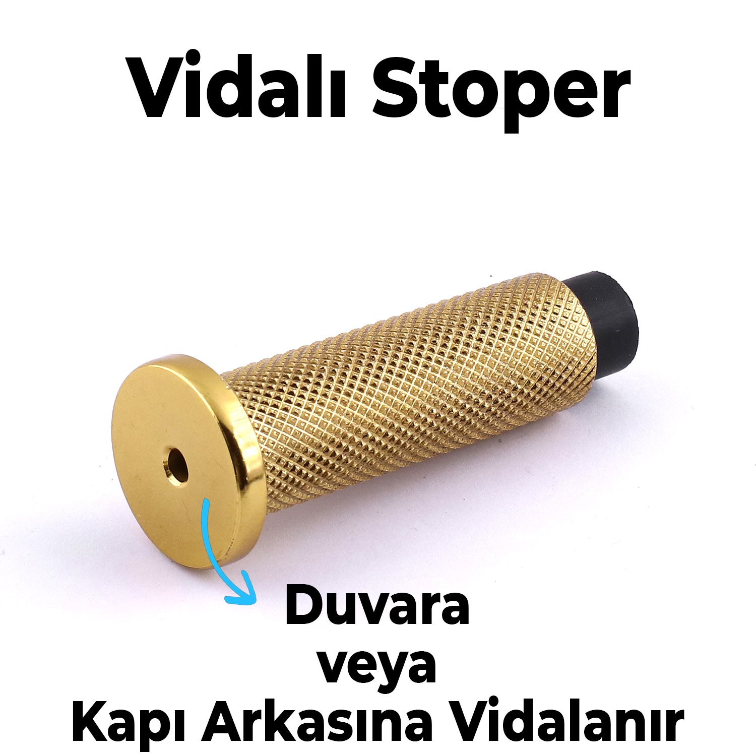 Kapı Stoperi Tamponu Gold Altın Vidalı Metal Tutacağı Tutucu Kapı Arkası Duvar Kolu Stopu Takozu