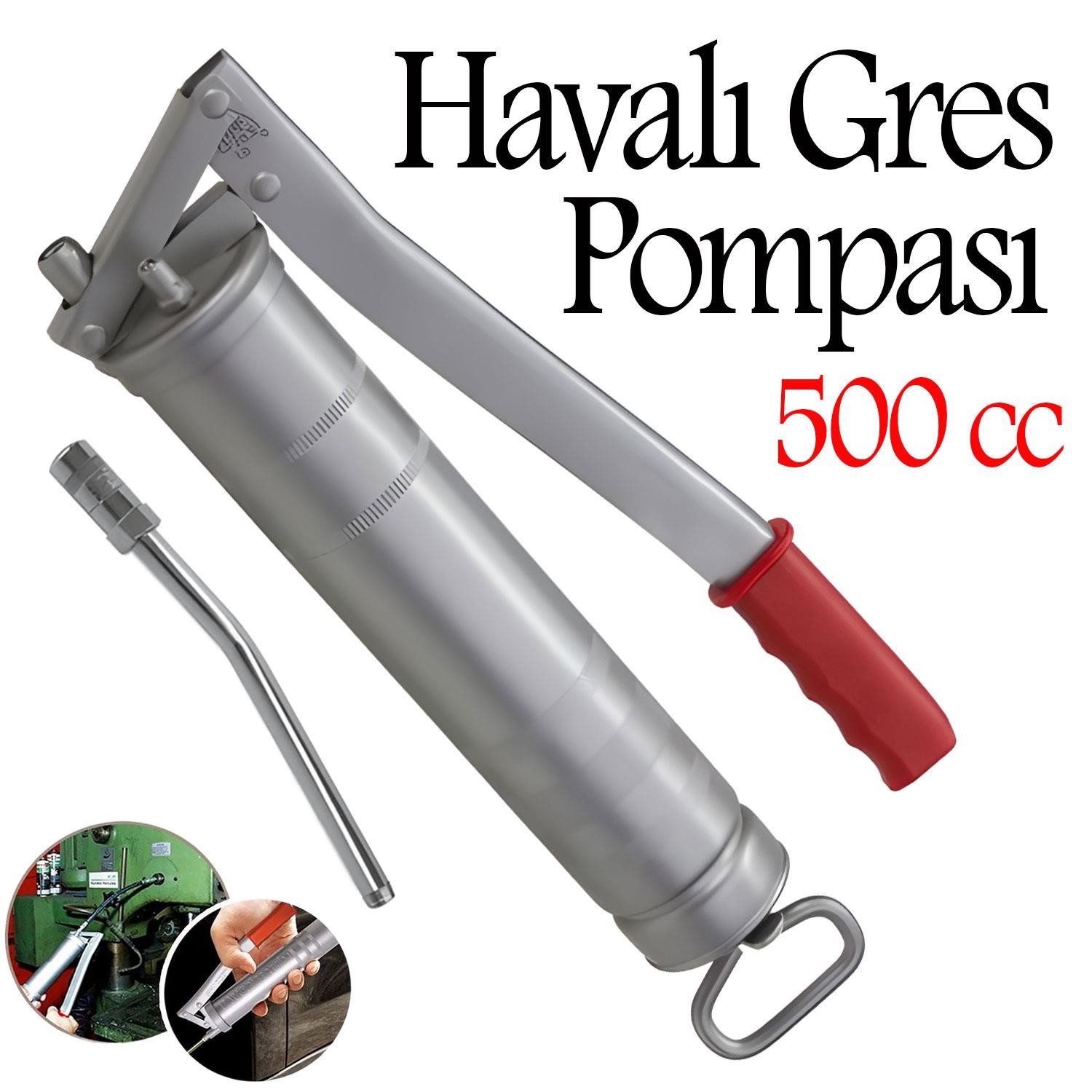 Havalı Gres Pompası 500 cc Manuel El Tipi Yağlama Bakım