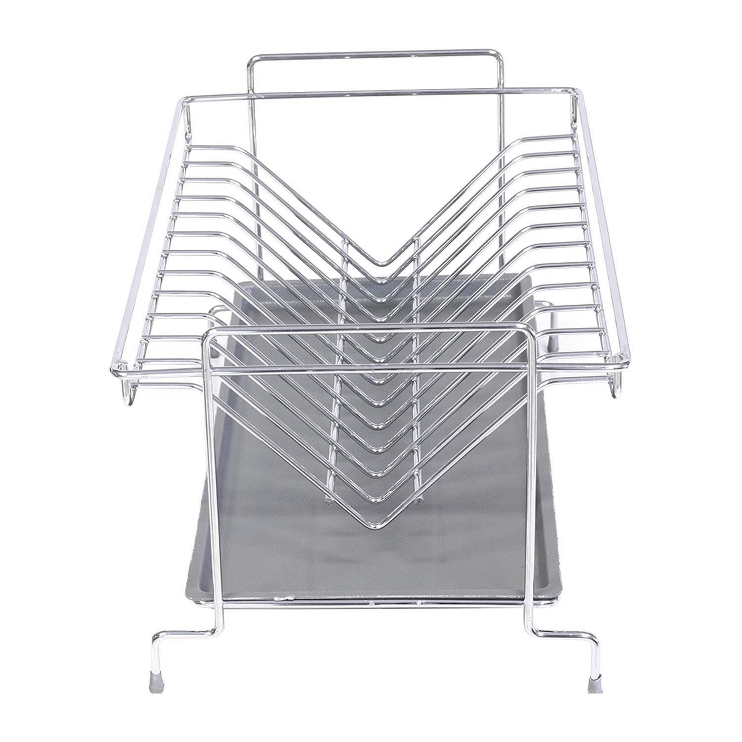 Tezgah Üstü Kitchnox Paslanmaz Metal Tabaklık 36 Cm Bardaklık Kurutmalık Bulaşıklık Kurutma Rafı
