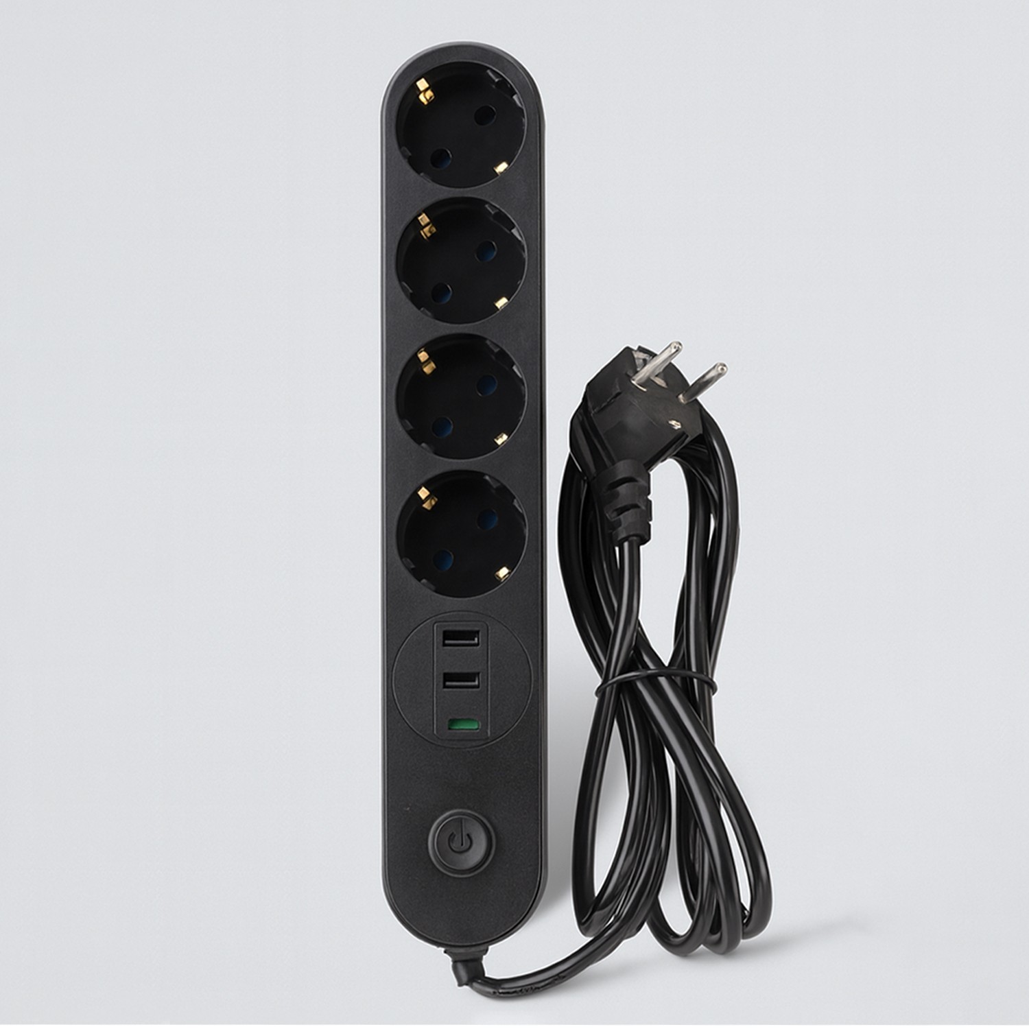 4 Prizli 3 USB Girişli Akım Korumalı Topraklı Golyat Grup Şarj Fiş Priz 2 Metre Uzatma Kablosu