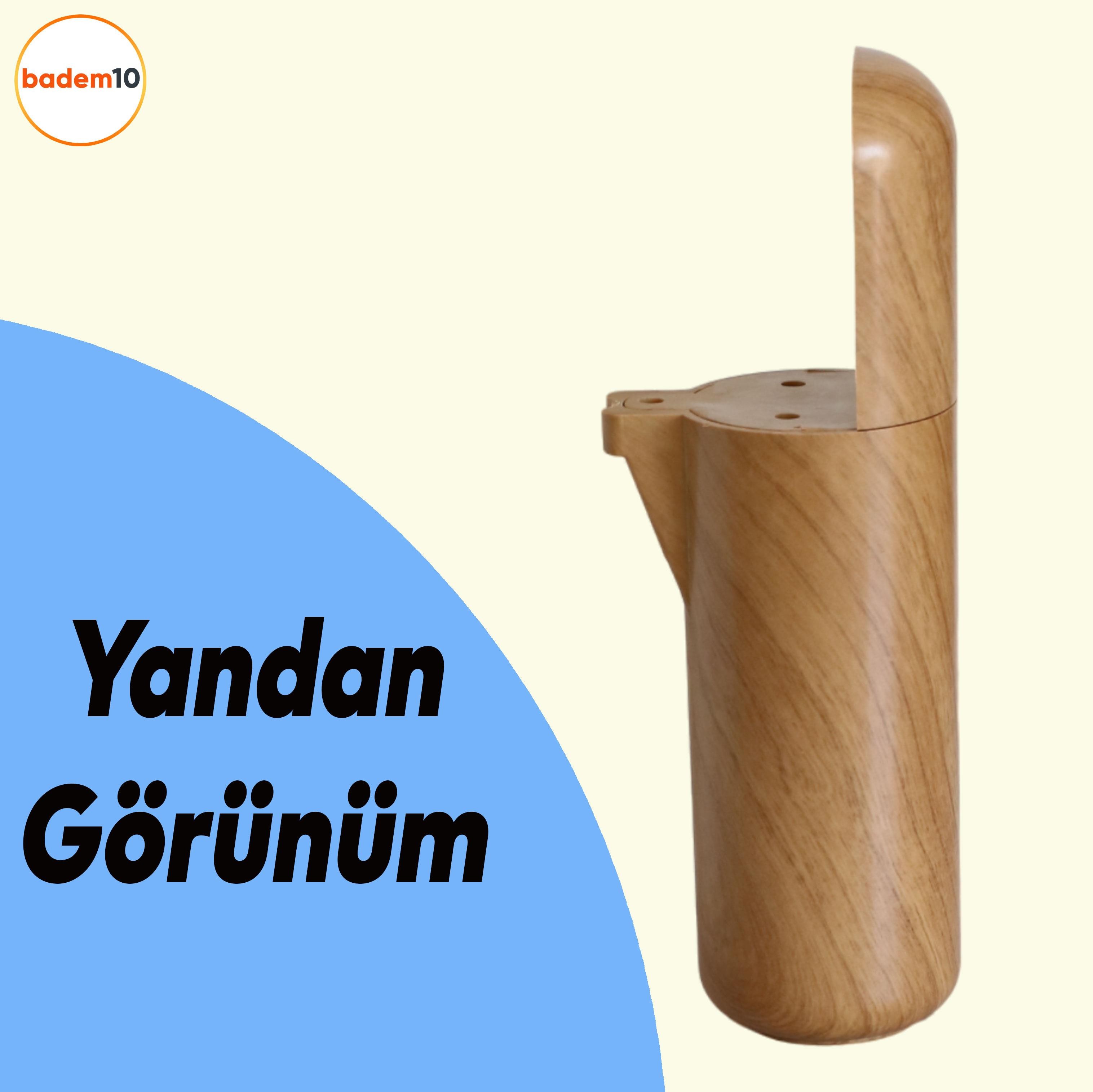Kapsül Bohem Mobilya Kanepe TV Ünitesi Koltuk Ayağı Baza Ayakları Ahşap Ceviz Desenli 15 cm 8 Adet