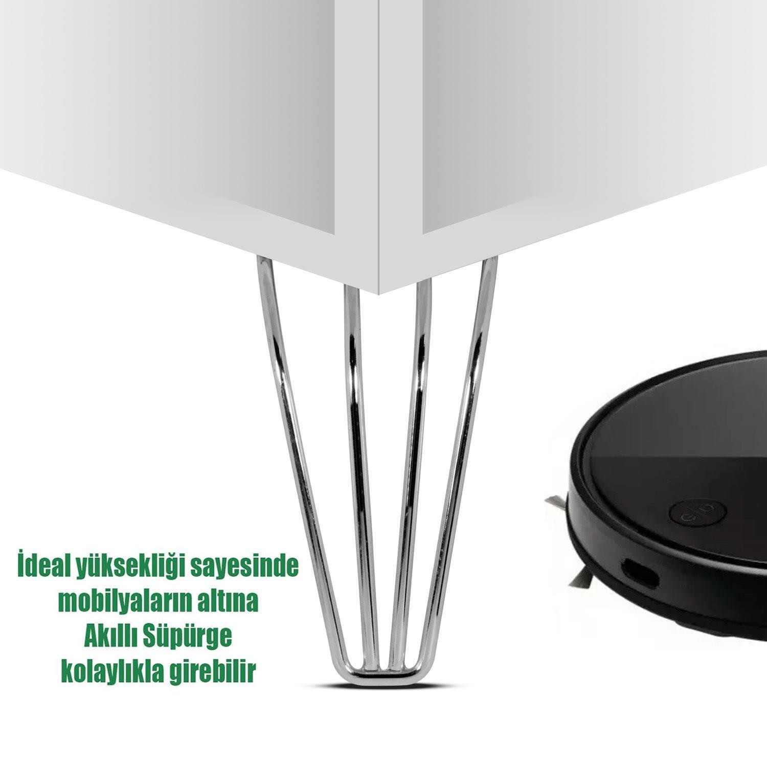 Mobilya Koltuk Kanepe Ünite Ayağı 18 cm Krom Metal Baza Ayak