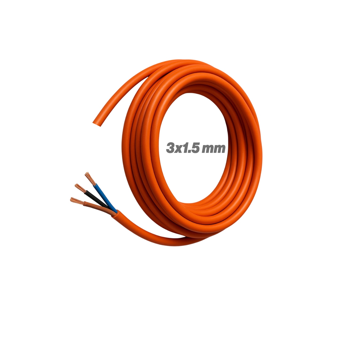 Seyyar 3 Metre Uzatma Kablosu TTR CCA Çok Telli 3x1.5 mm Elektrik Kablo Kontrol Kalem Dişi Erkek Fiş