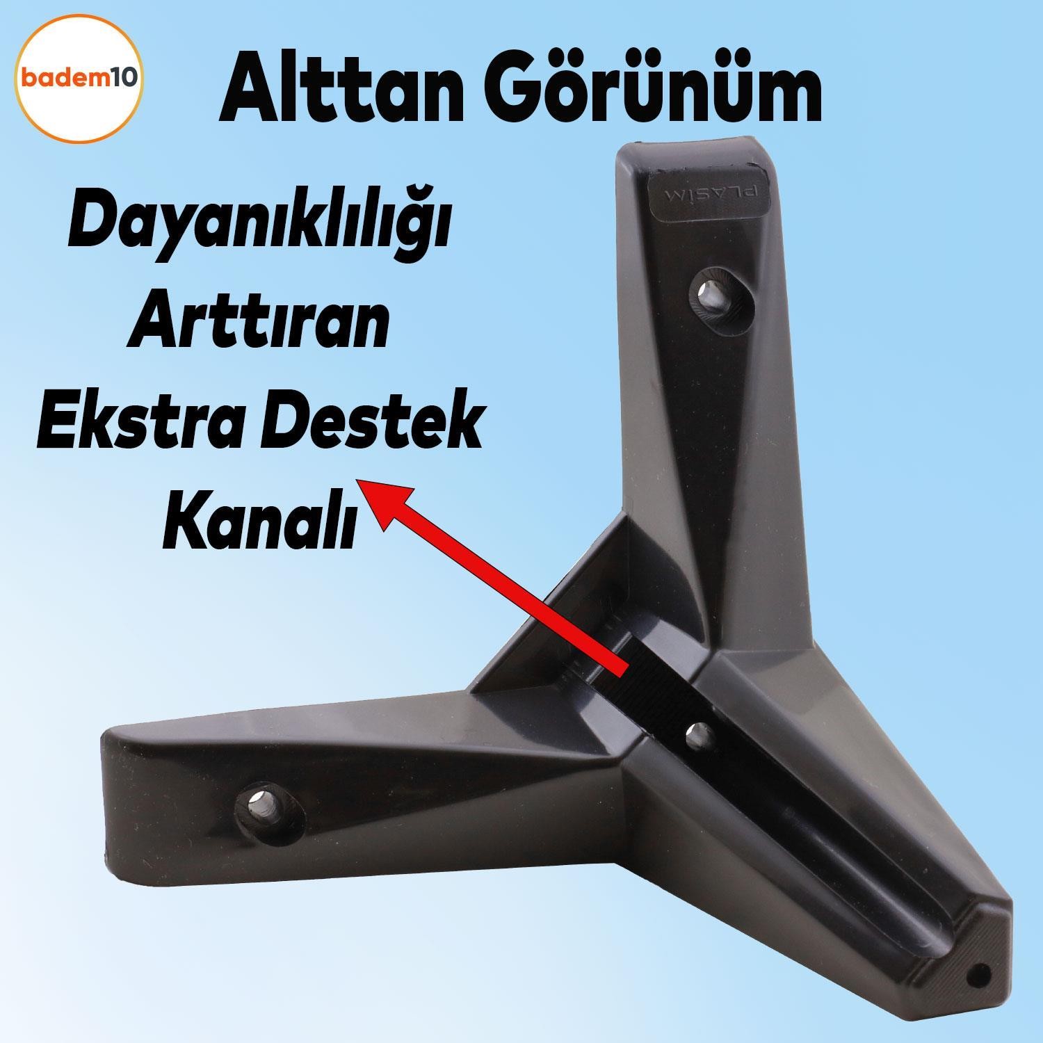 Sedir Lüks Mobilya Kanepe Sehpa Tv Ünitesi Koltuk Ayağı 12 Cm Siyah Baza Ayakları 4 Adet