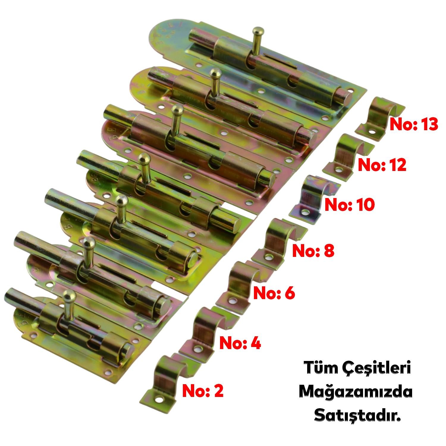 Mavzer Sürgü No:8 Kilit Kadmiyum 35x95 mm Kapı Pencere Emniyet Mandalı Kilidi