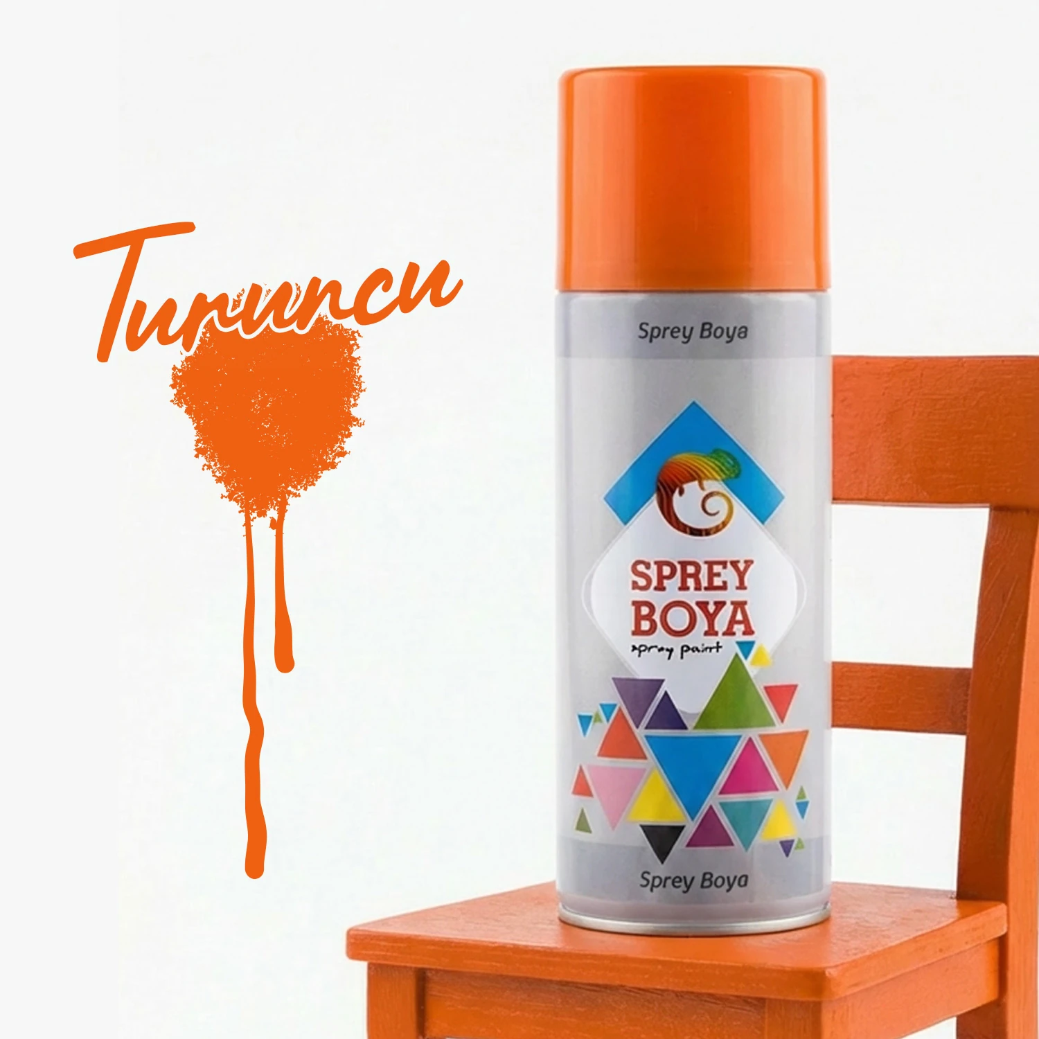 Turuncu Sprey Boya 400 ml Metal Ahşap Plastik Beton Yüzeylere Uygun Hobi Dekoratif Amaçlı Sprey Boya