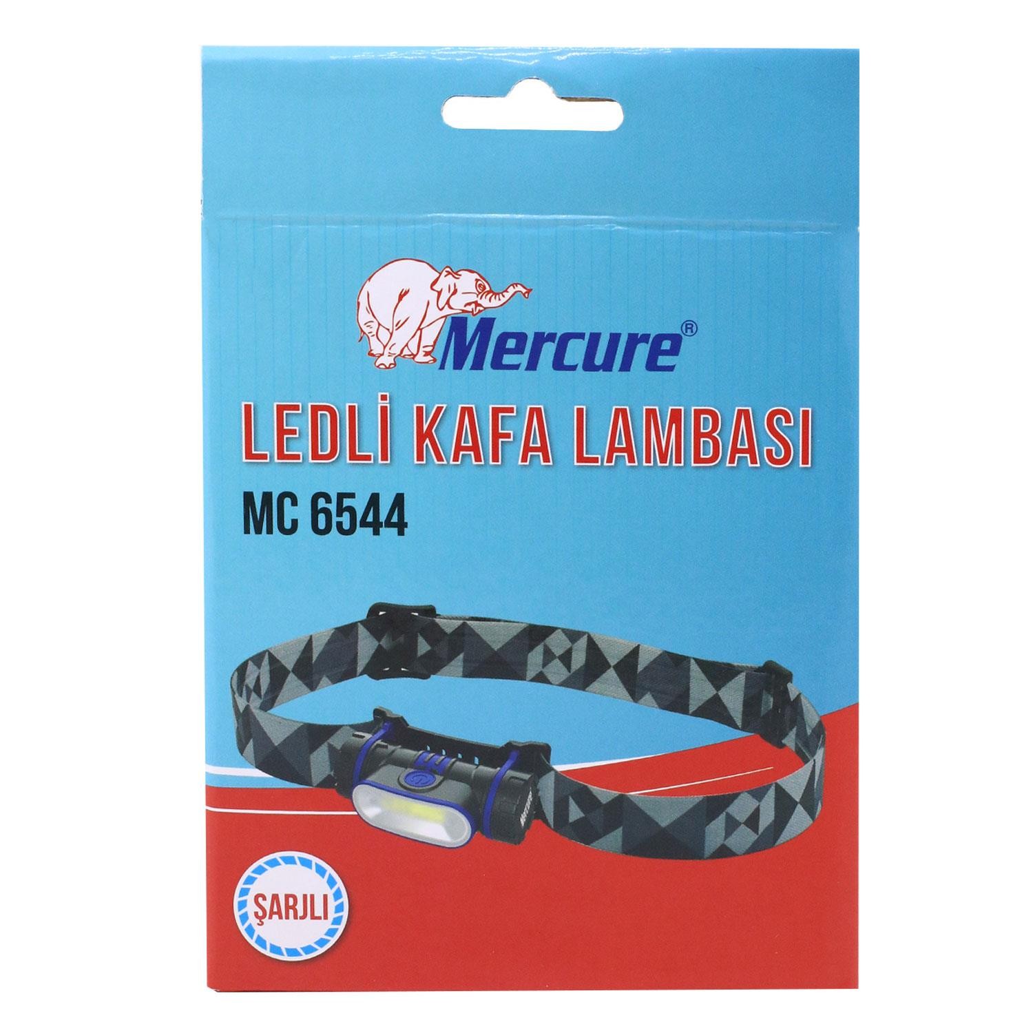 Mercure MC6544 Ledli Kafa Lambası 3 Fonksiyonlu USB Şarjlı Kafa Feneri
